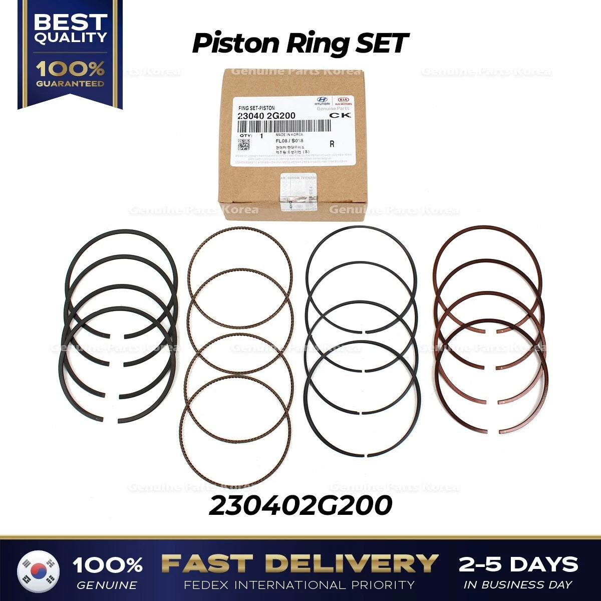 ⭐Genuine⭐ Piston Ring SET 230402G200 for Hyundai Sonata Tucson Kia Forte