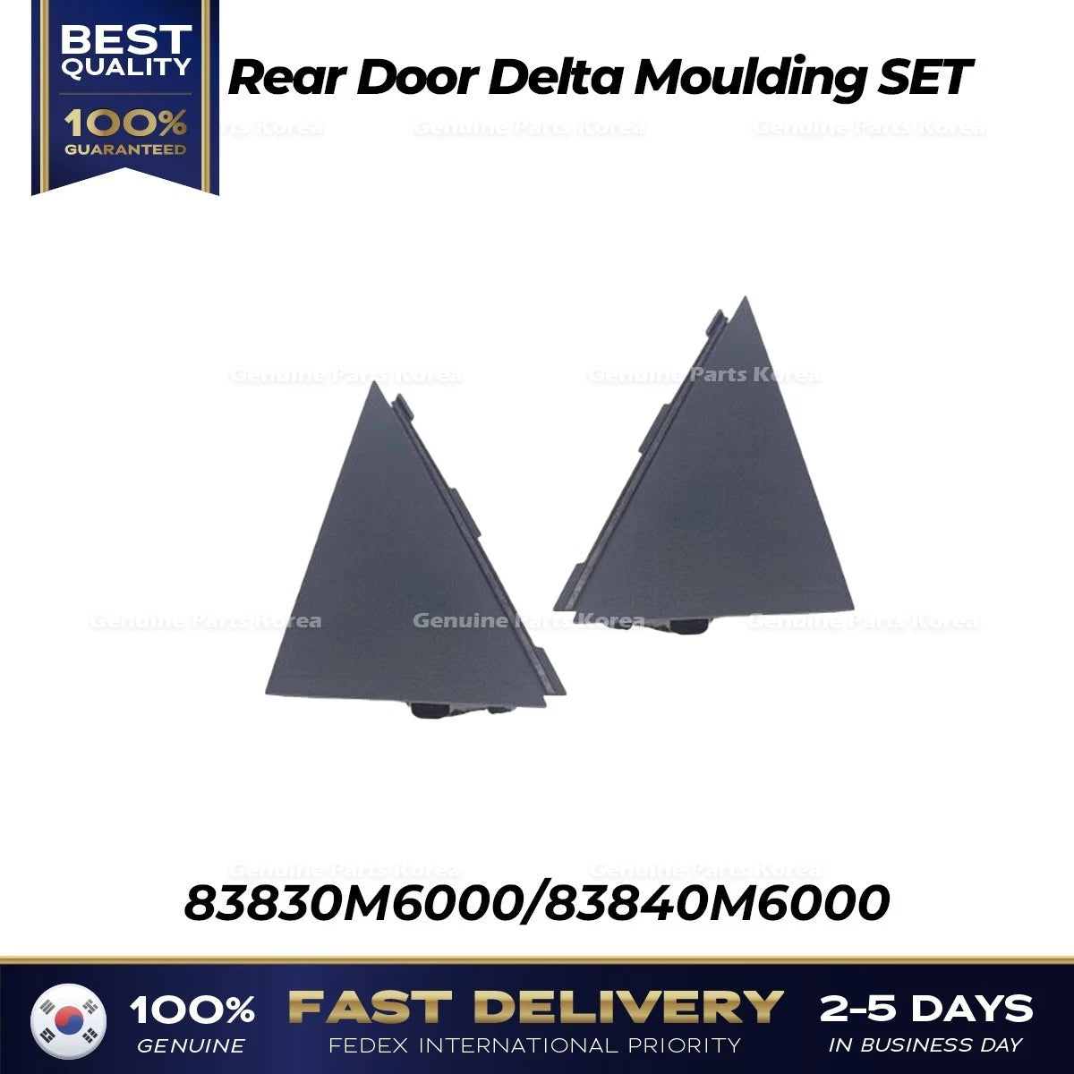 ⭐Genuine⭐ Rear Door Delta Moulding SET 83830M6000 83840M6000 for Kia Forte