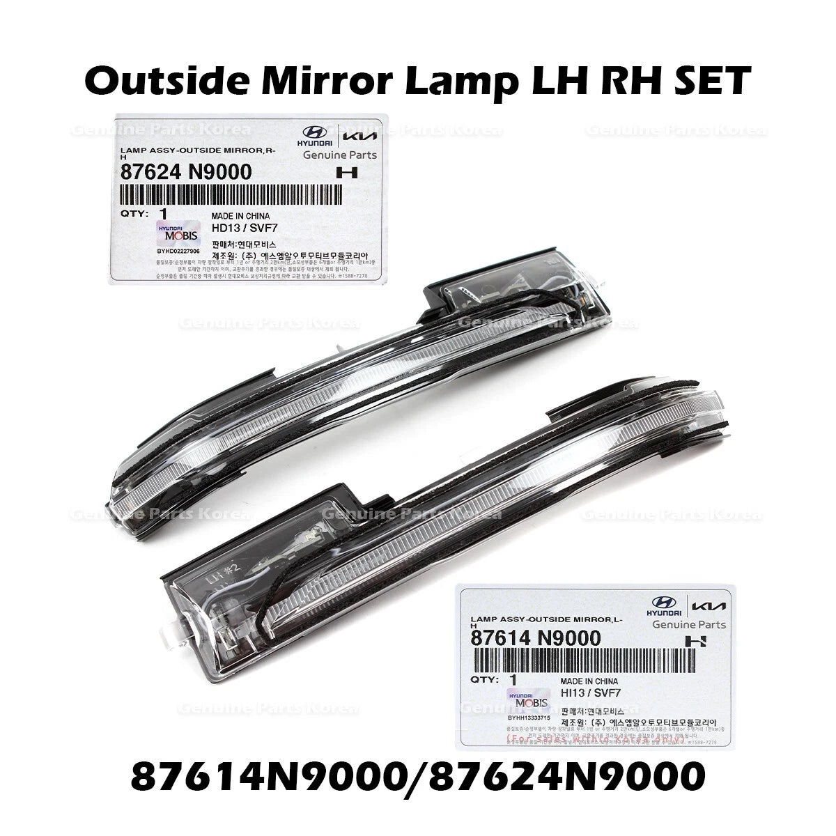 ⭐Genuine⭐ Outside Mirror Lamp LH RH SET 87614N9000 87624N9000 for Hyundai Tucson