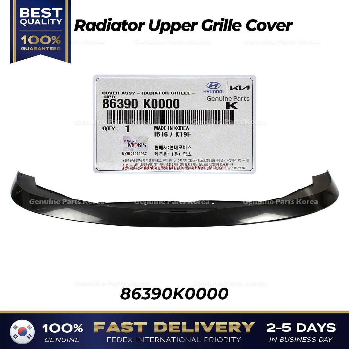 ⭐Genuine⭐ Radiator Upper Grille Cover 86390K0000 for Kia Soul