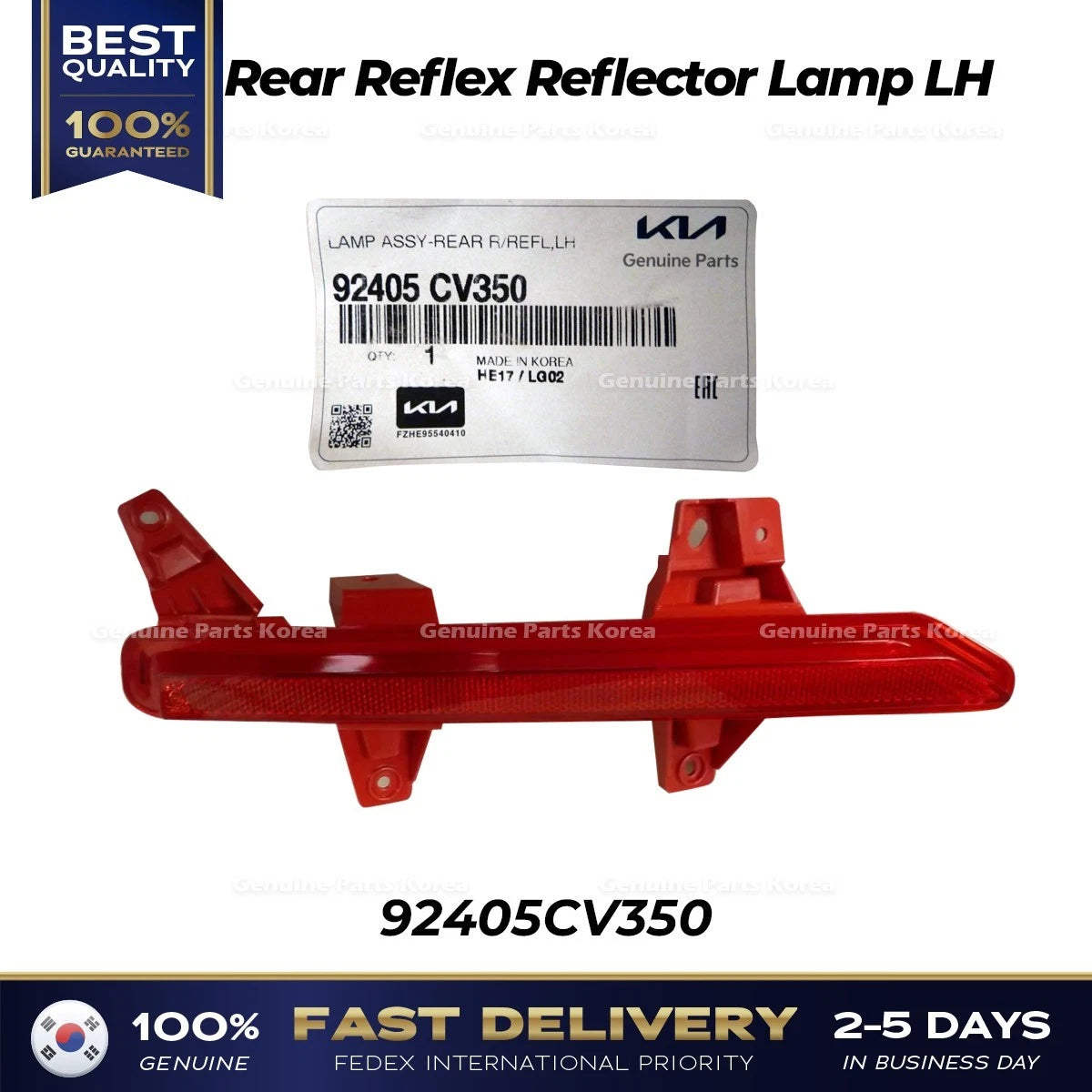 ⭐Genuine⭐ Rear Reflex Reflector Lamp LH 92405CV350 for Kia EV6