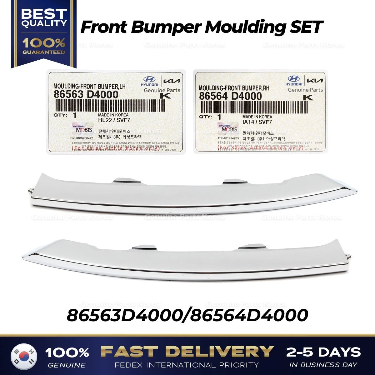 ⭐Genuine⭐ Front Bumper Moulding SET 86563D4000 86564D4000 for Kia Optima