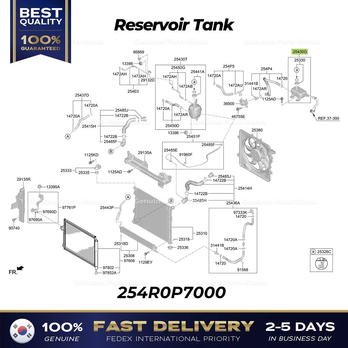 ⭐Genuine⭐ Reservoir Tank 254R0P7000 for Hyundai Santa Fe Hybrid