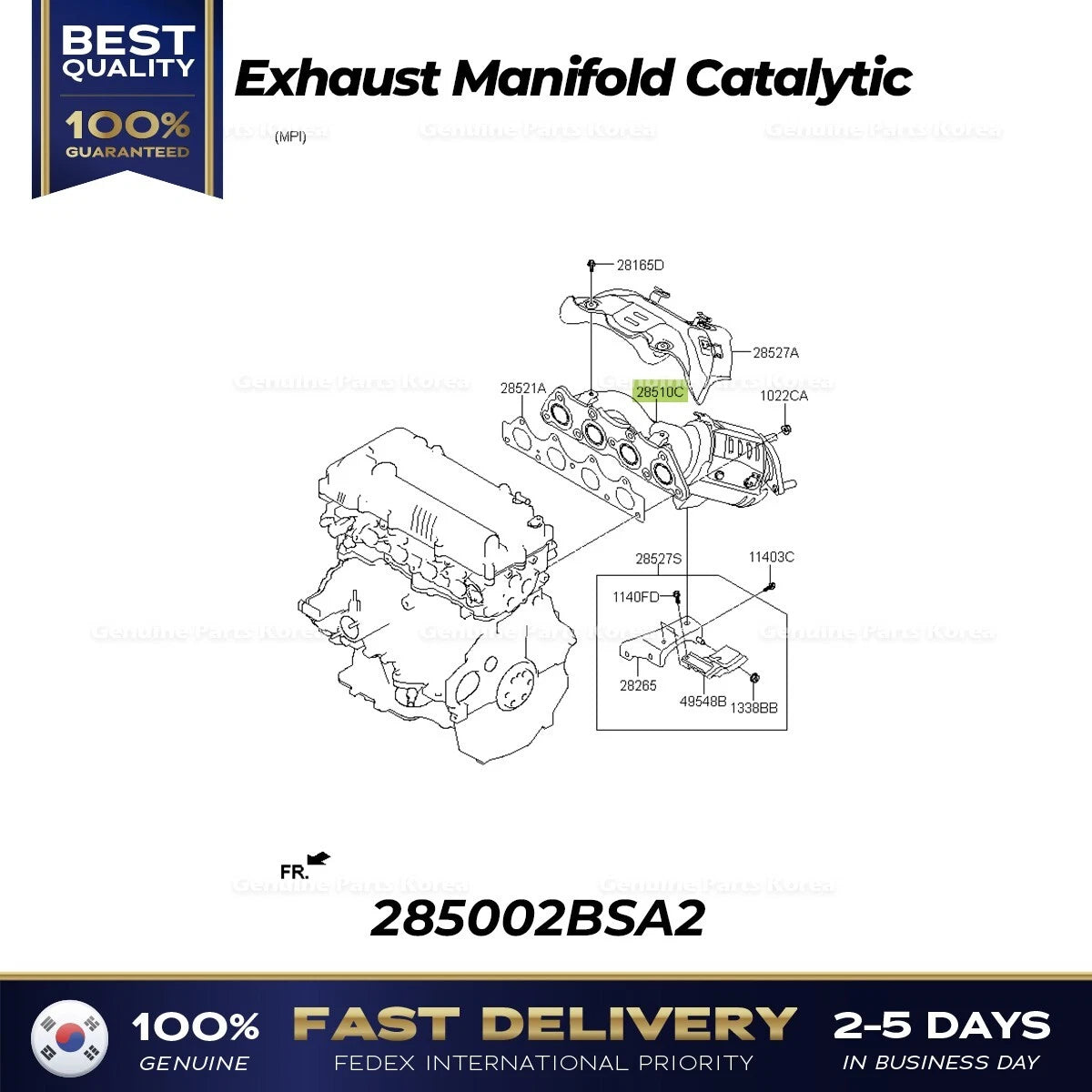 ⭐Genuine⭐ Exhaust Manifold Catalytic 285002BSA2 for Hyundai Elantra