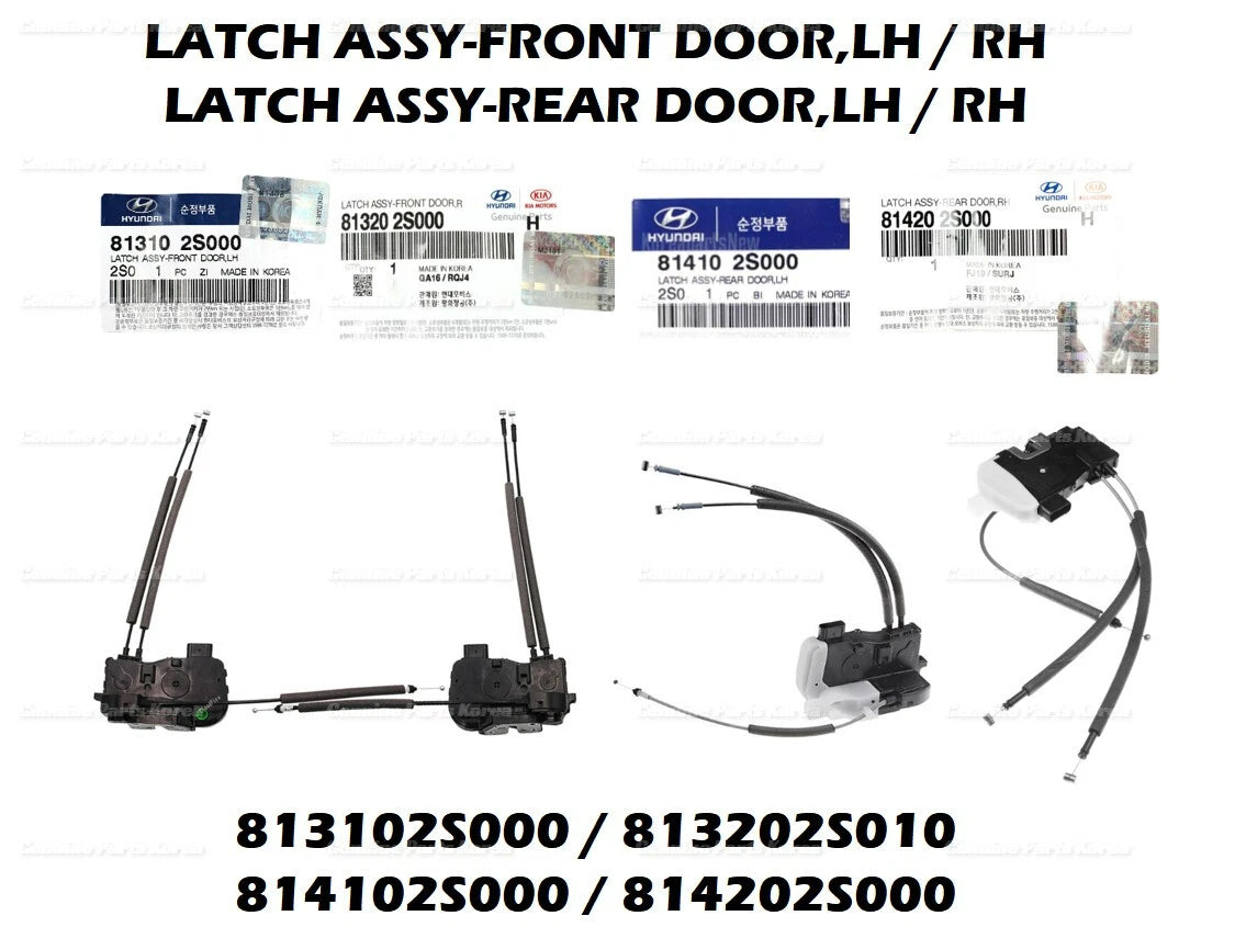 ⭐Genuine⭐ Front & Rear Door Latch Assy LH RH 4P 1set for Hyundai Tucson 11-15