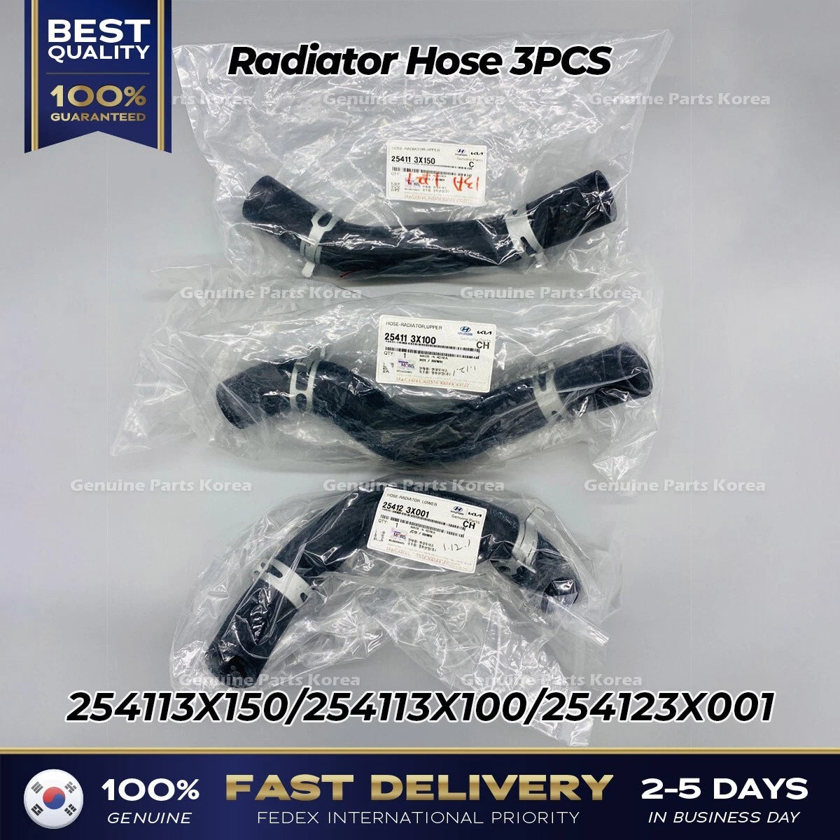 ⭐Genuine⭐ Radiator Hose 3PCS SET for Hyundai Elantra