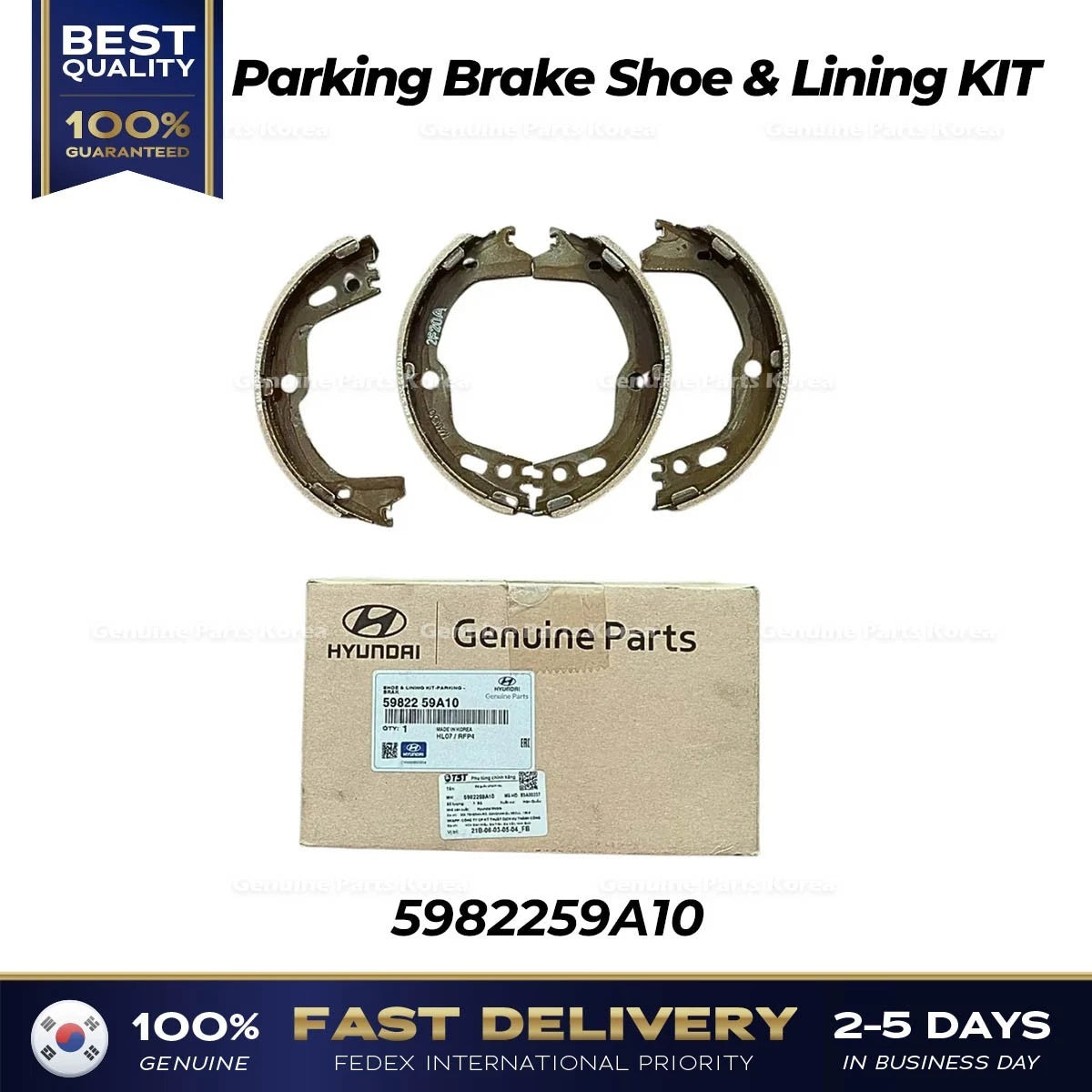 ⭐Genuine⭐ Parking Brake Shoe & Lining KIT 5982259A10 for Hyundai H350 Solati
