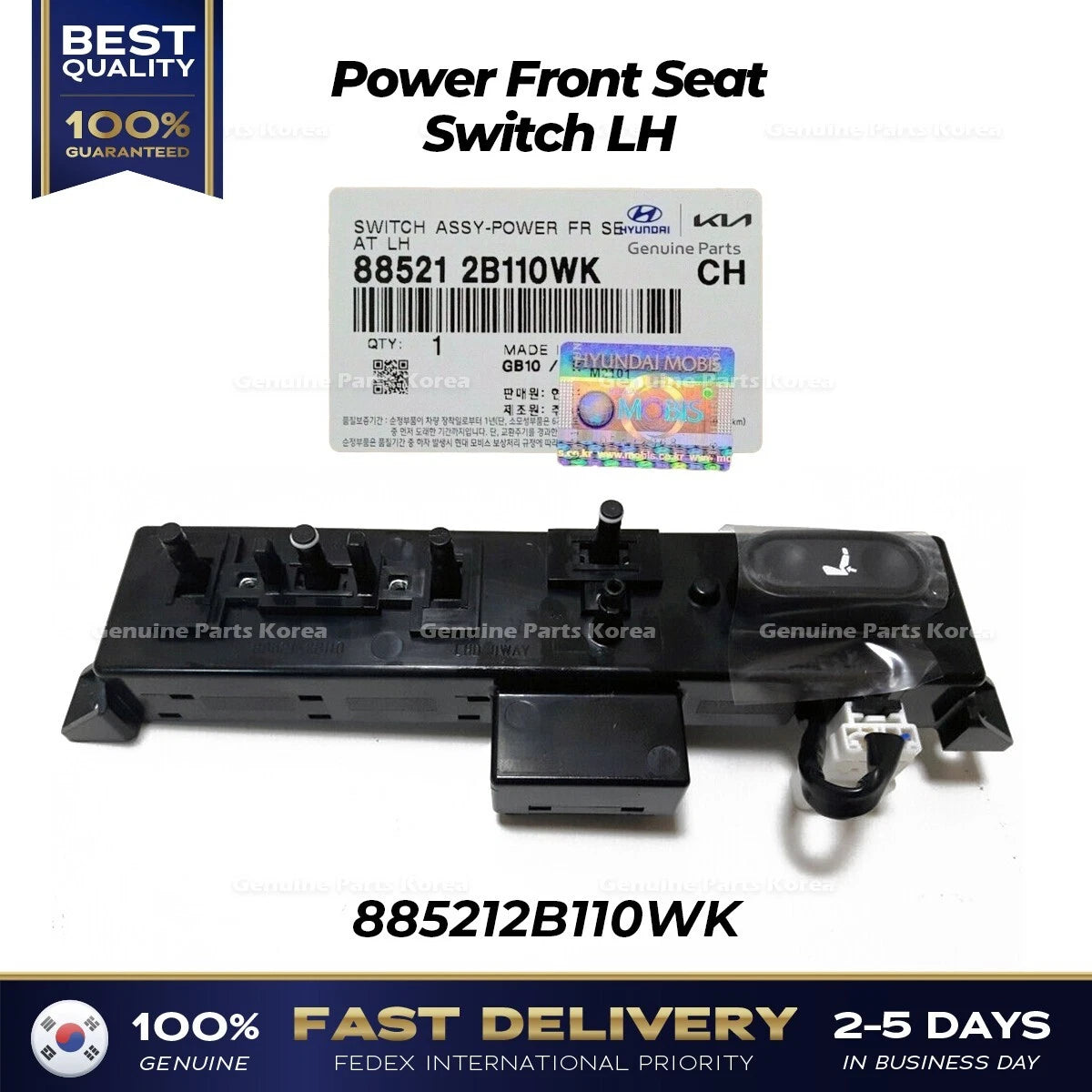 ⭐Genuine⭐ Power Front Seat Switch LH 885212B110WK for Hyundai Santa Fe