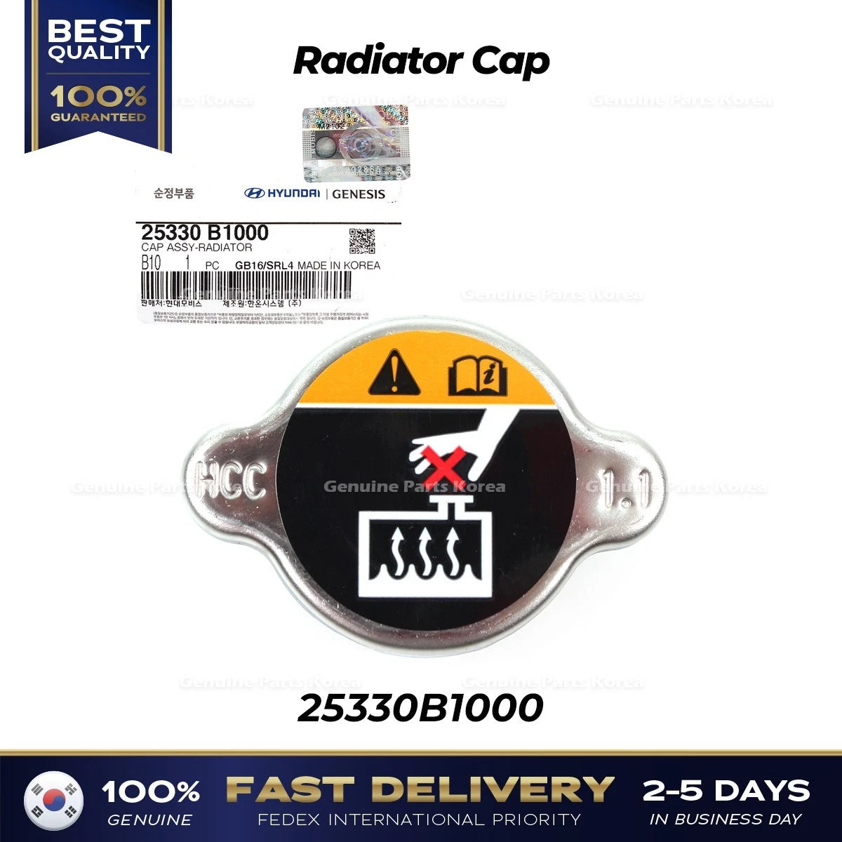 ⭐Genuine⭐ Radiator Cap 25330B1000 for Hyundai Genesis Kia