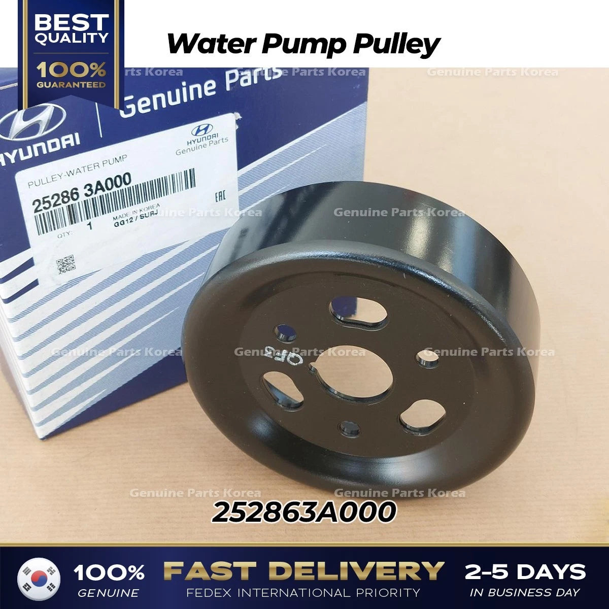 ⭐Genuine⭐ Water Pump Pulley 252863A000 for Hyundai Veracruz Kia Mohave