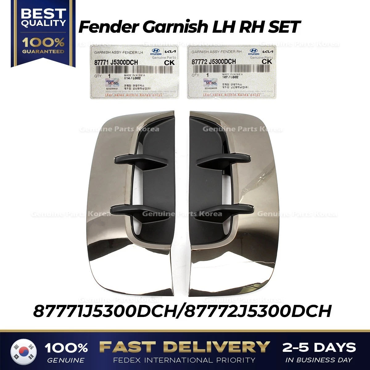 ⭐Genuine⭐ Fender Garnish LH RH SET for Kia Stinger