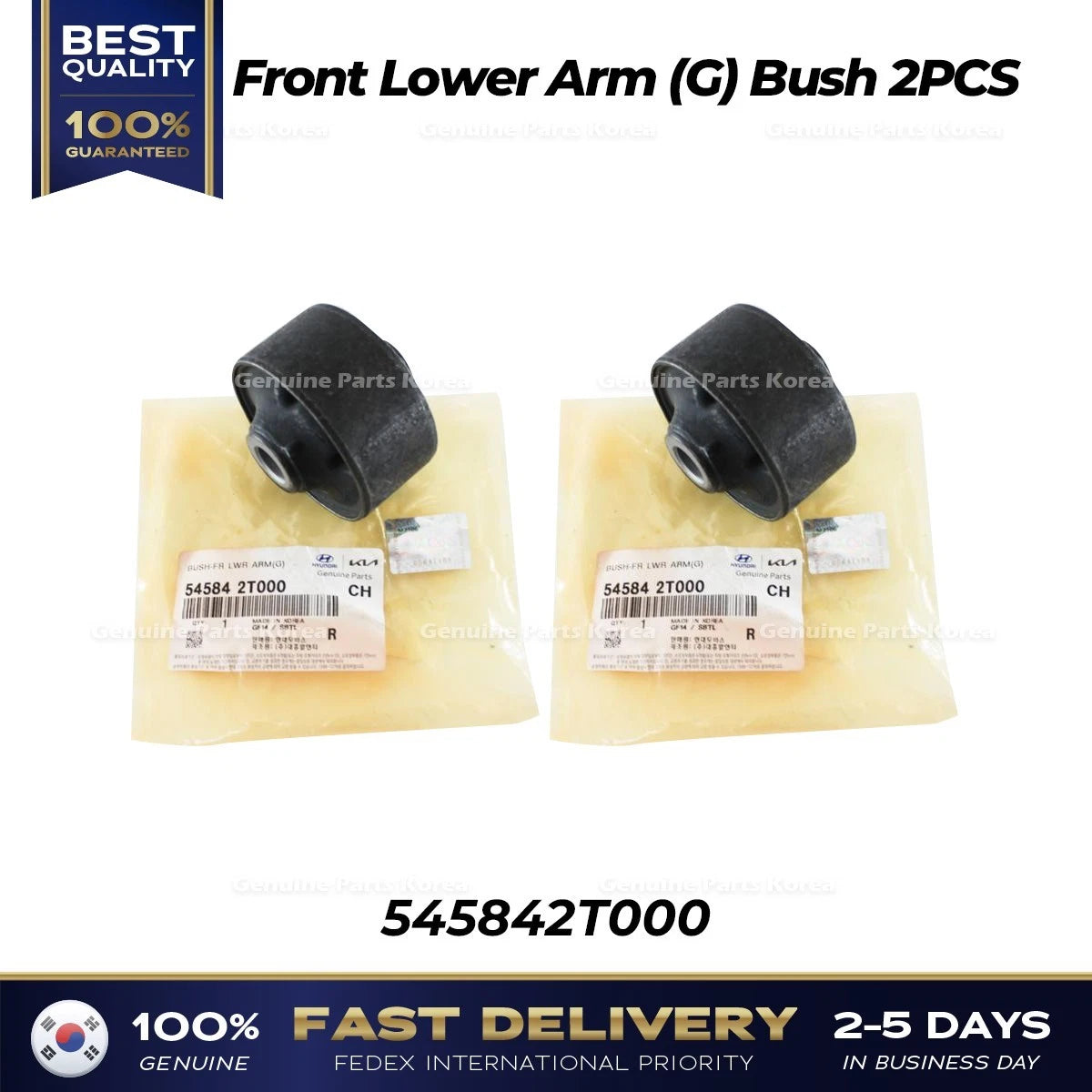 ⭐Genuine⭐ Front Lower Arm (G) Bush 2PCS 545842T000 for Hyundai Kia