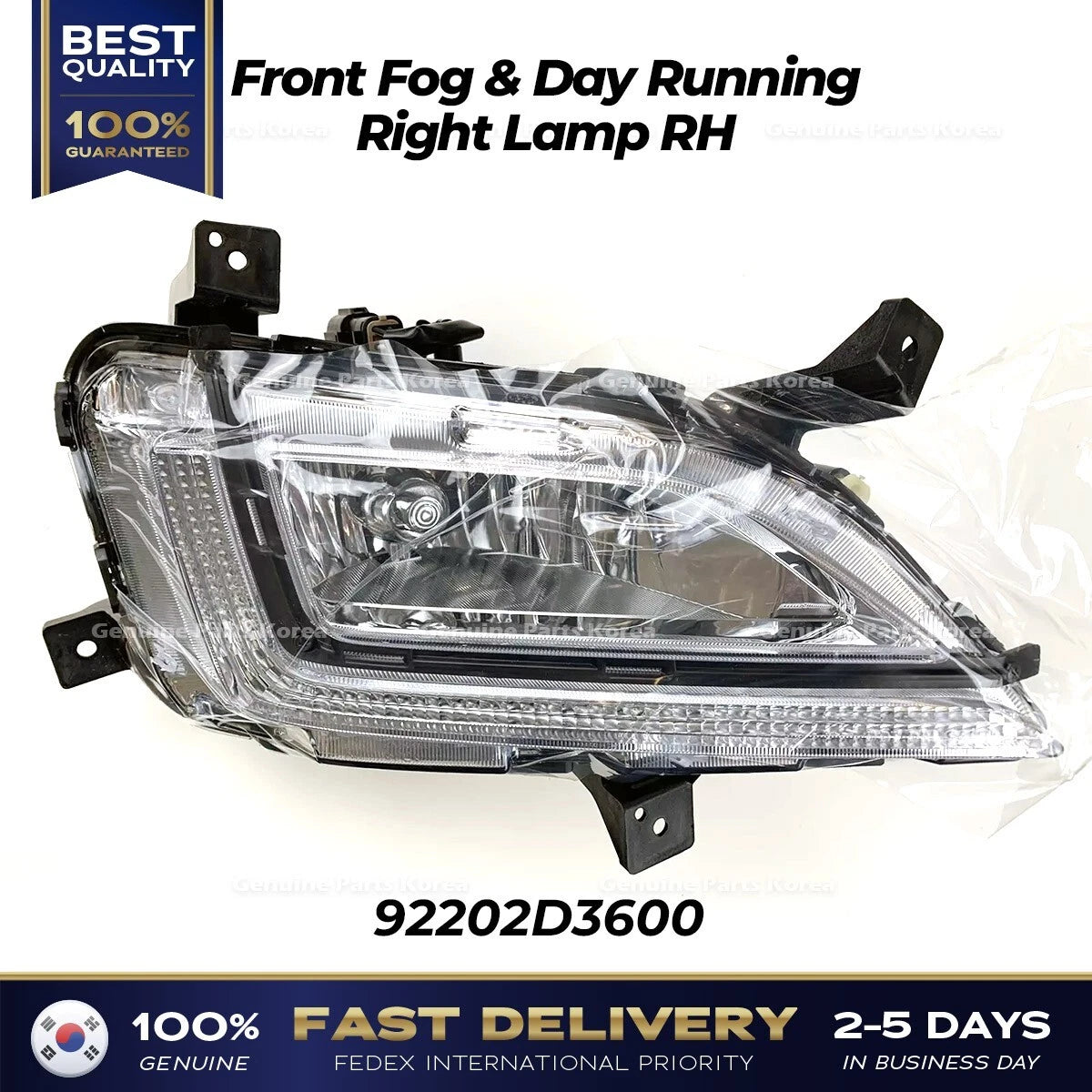⭐Genuine⭐ Front Fog & Day Running Right Lamp RH 92202D3600 for Hyundai Tucson