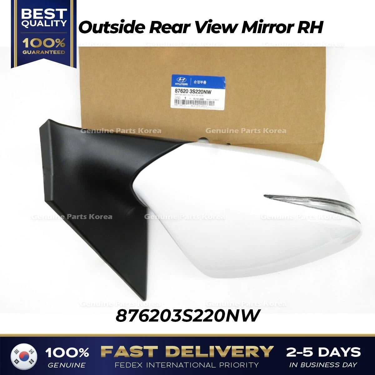 ⭐Genuine⭐ Outside Rear View Mirror RH 876203S220NW for Hyundai Sonata
