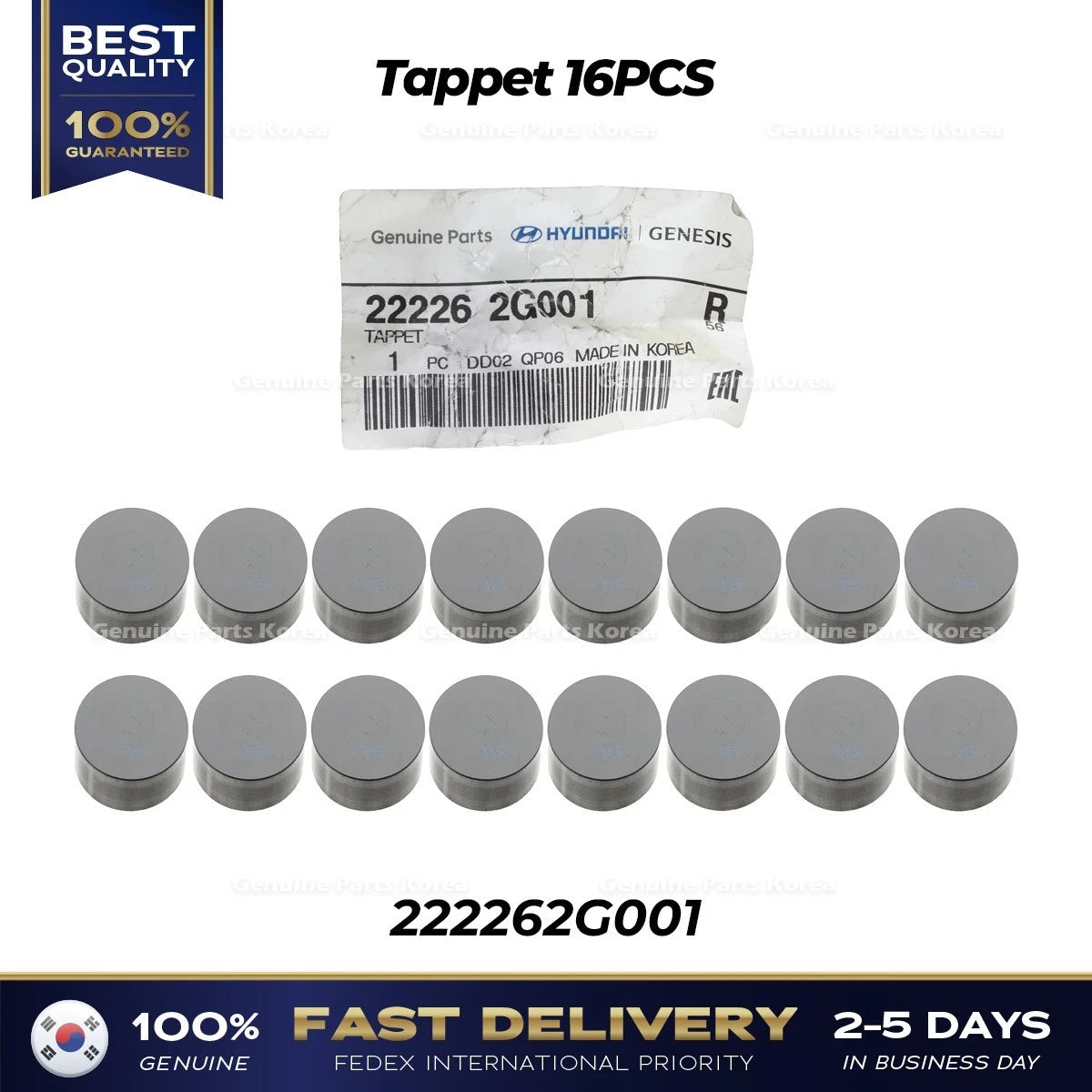⭐Genuine⭐ Tappet 16PCS 222262G001 for Hyundai Genesis Kia