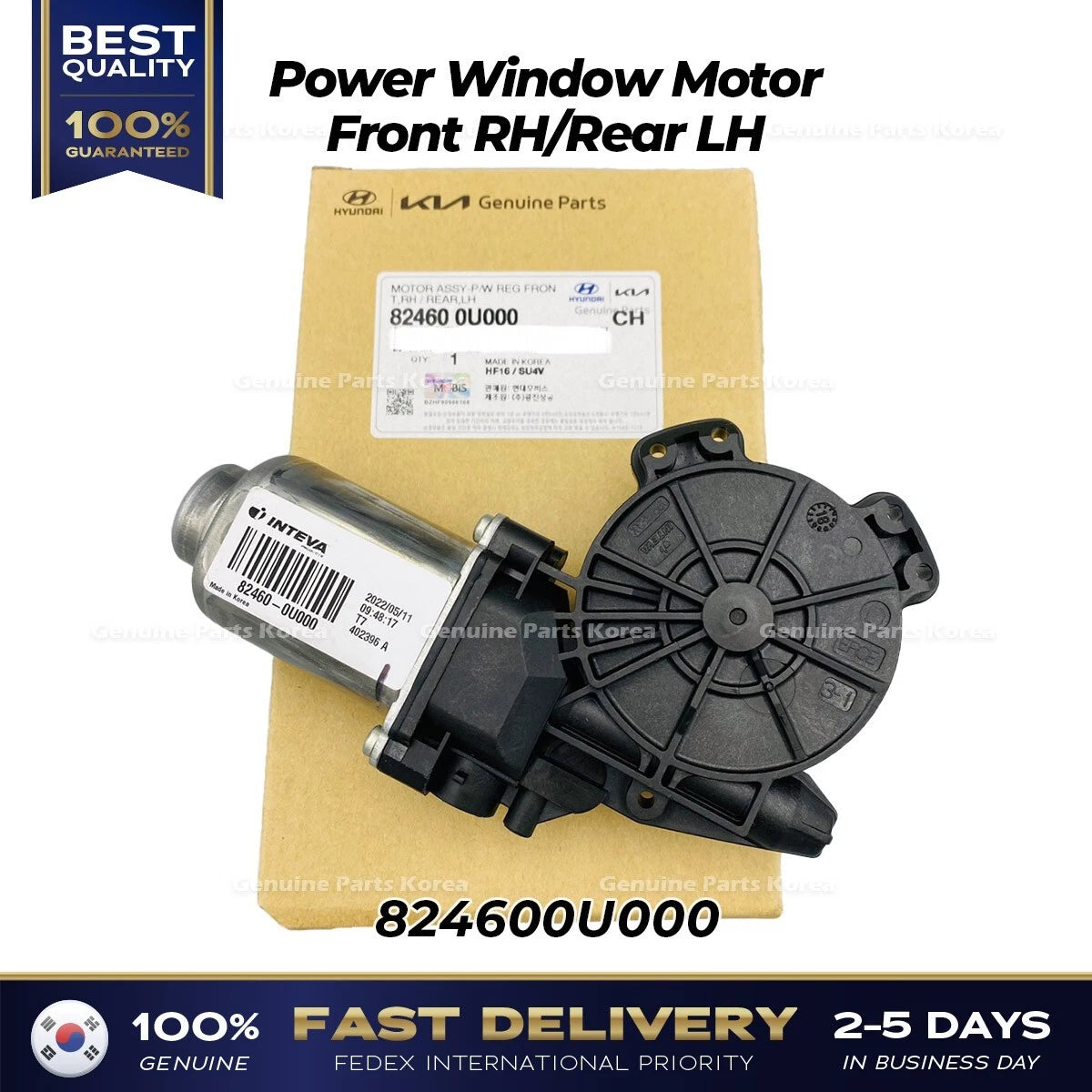 ⭐Genuine⭐ Power Window Motor Front RH Rear LH 824600U000 for Hyundai Accent
