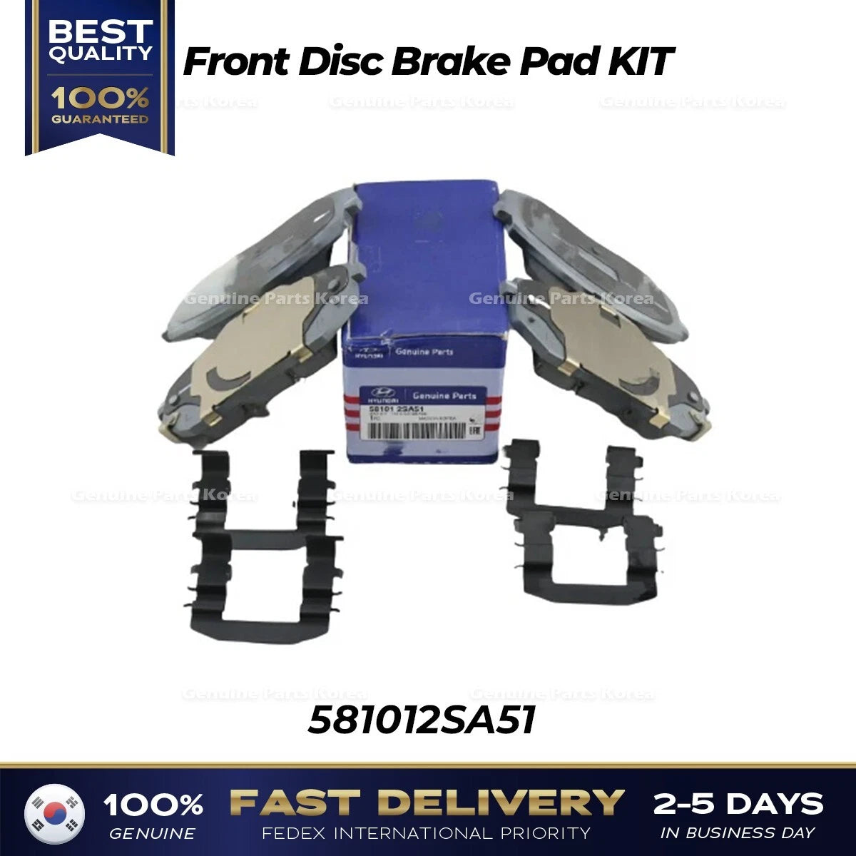 ⭐Genuine⭐ Front Disc Brake Pad KIT 581012SA51 for Hyundai Tucson Kia Sportage