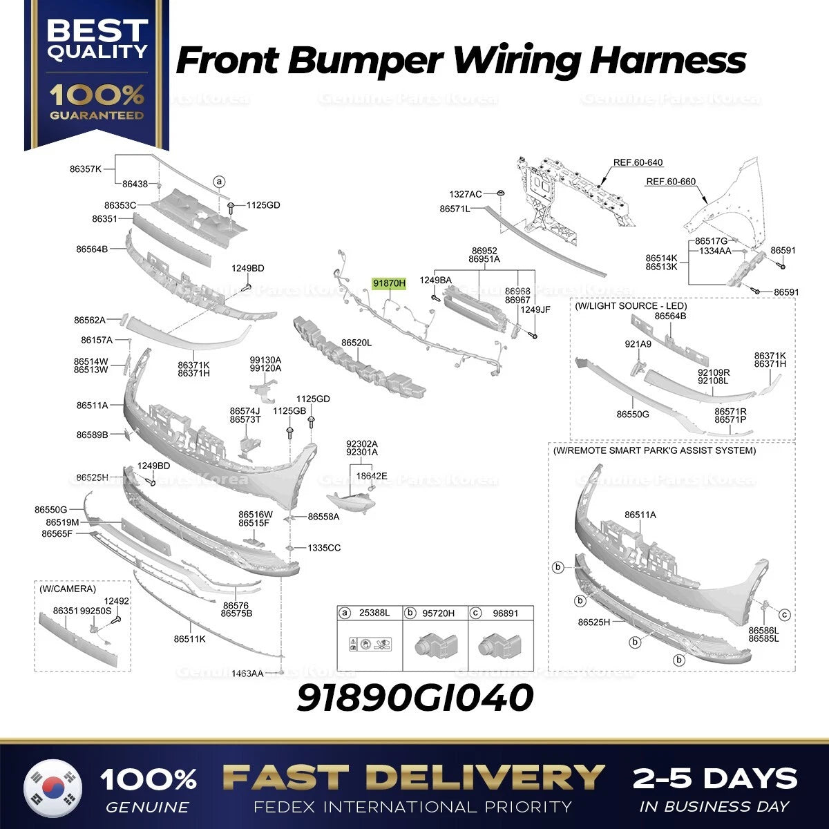 ⭐Genuine⭐ Front Bumper Wiring Harness 91890GI040 for Hyundai Ioniq 5