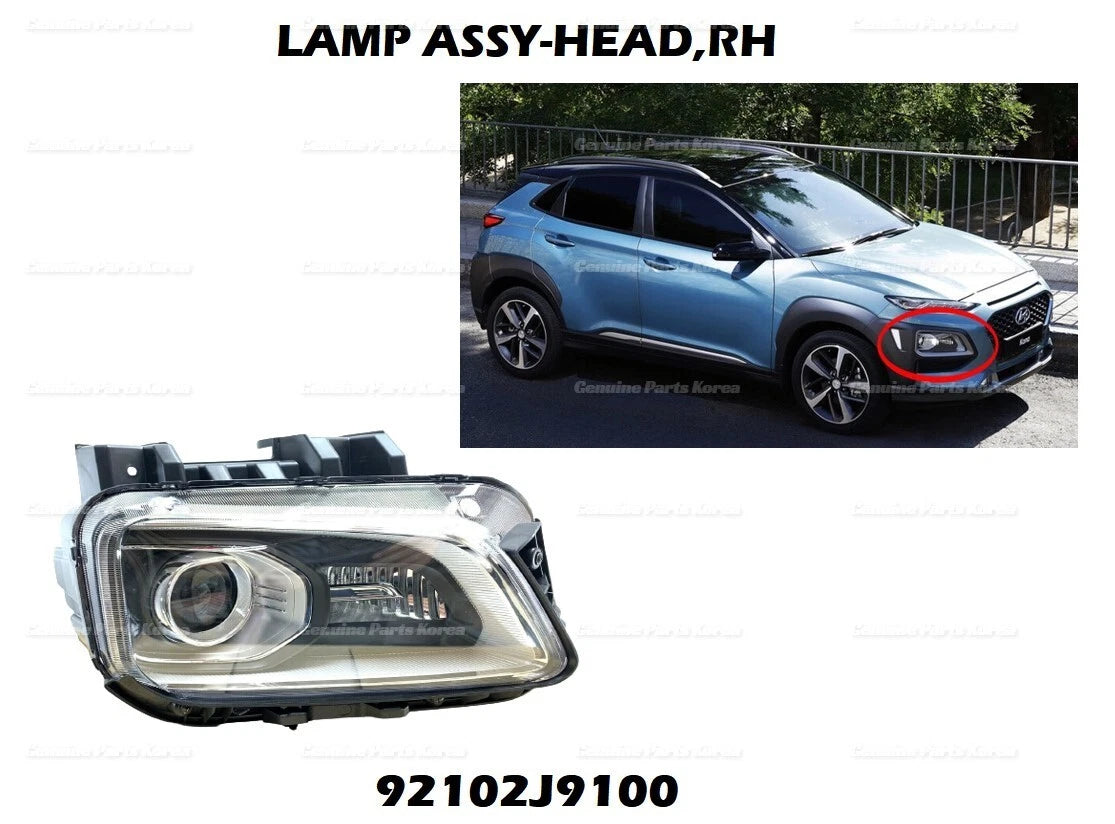 ⭐Genuine⭐ Front LED Headlight Lamp RIGHT 92102J9100 for Hyundai Kona 2018-2021