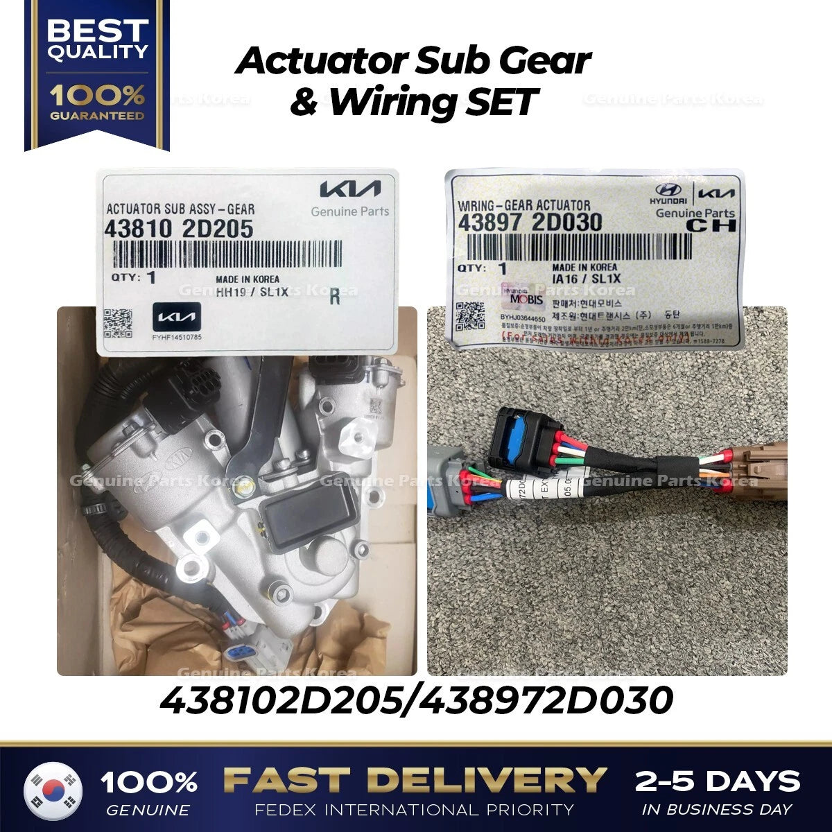 ⭐Genuine⭐ Actuator Sub Gear & Wiring SET 438102D205 for Hyundai Kia