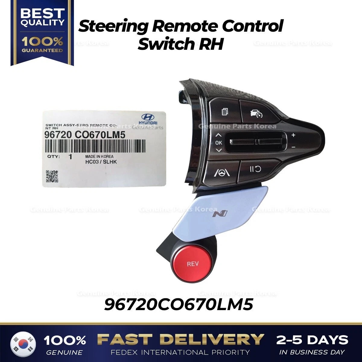 ⭐Genuine⭐ Steering Remote Control Switch RH 96720CO670LM5 for Hyundai Elantra N