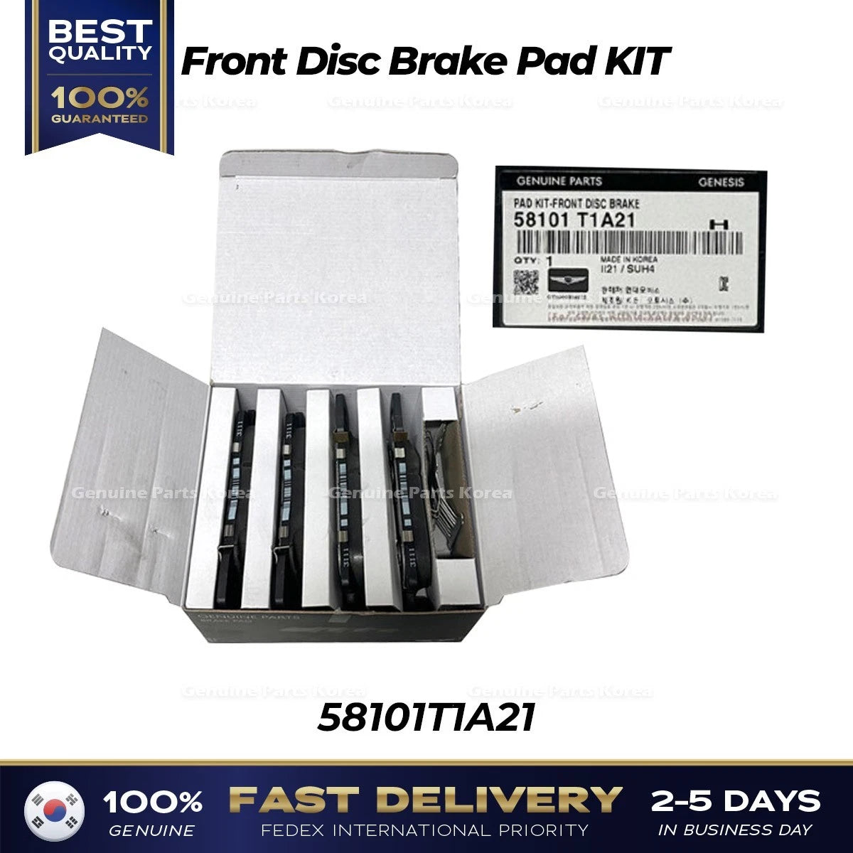 ⭐Genuine⭐ Front Disc Brake Pad KIT 58101T1A21 for Hyundai Genesis G80