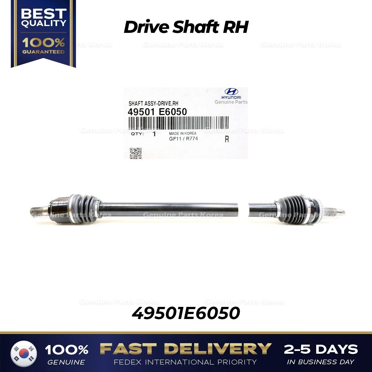 ⭐Genuine⭐ Drive Shaft RH 49501E6050 for Hyundai Sonata Hybrid
