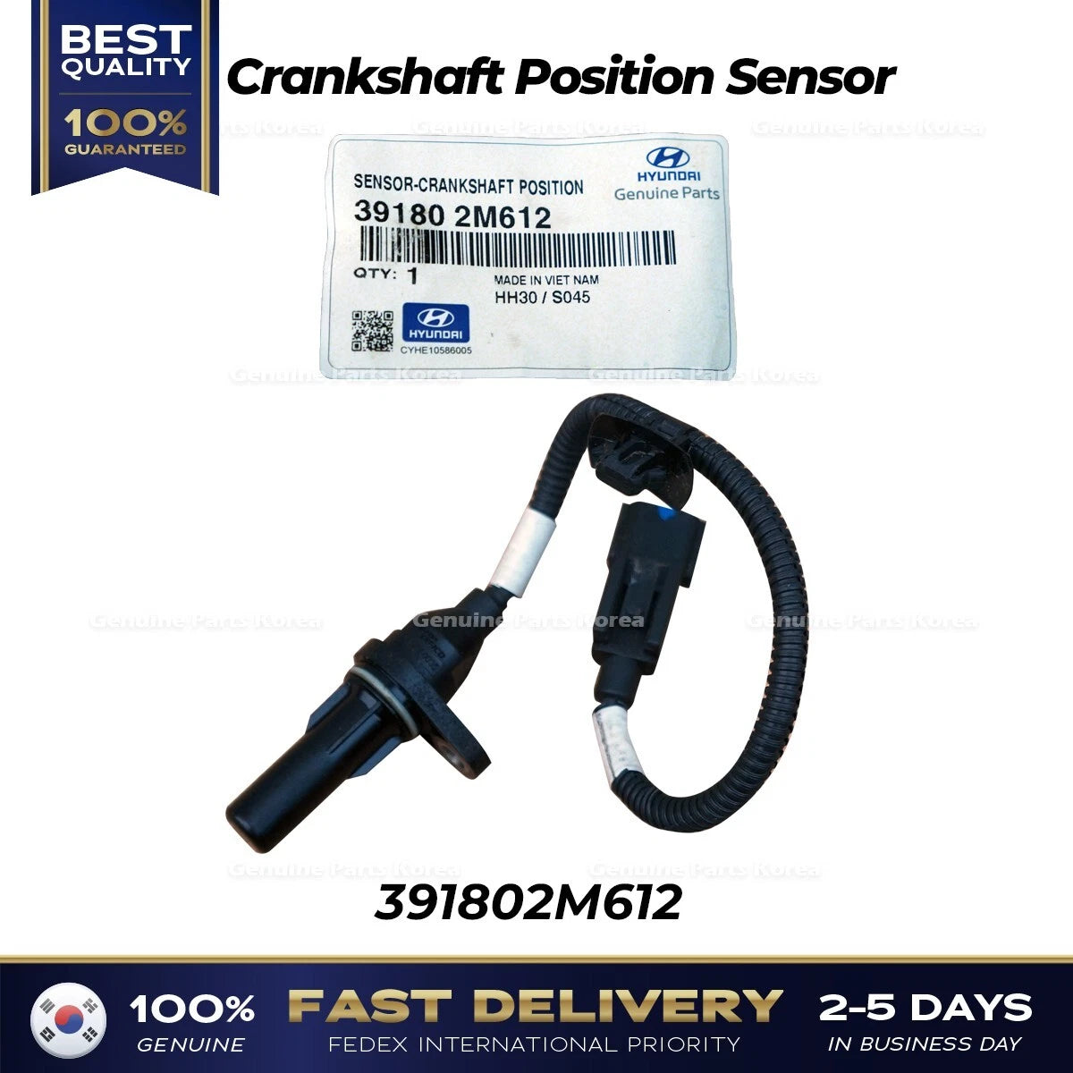 ⭐Genuine⭐ Crankshaft Position Sensor 391802M612 for Hyundai Accent Kia Rio