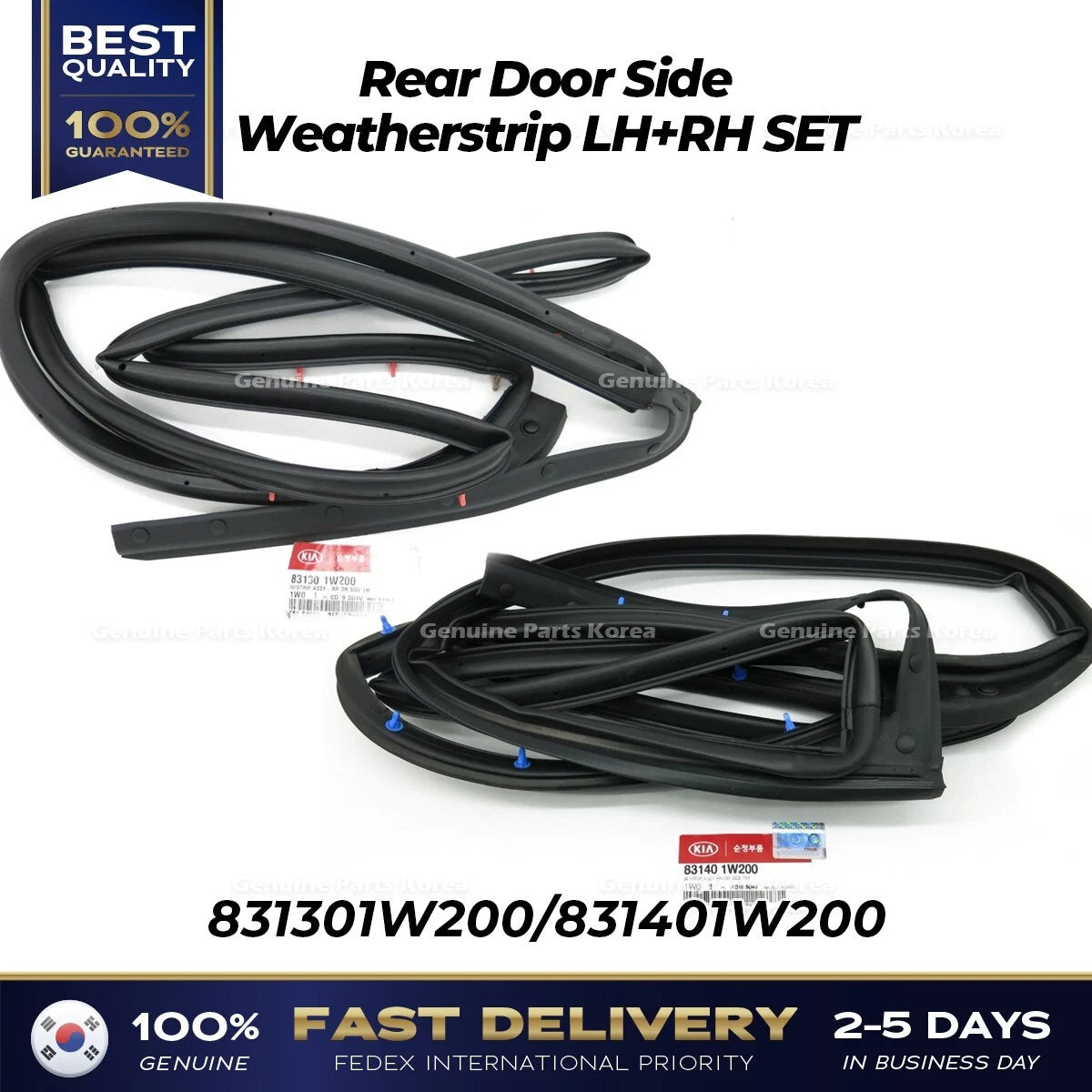 ⭐Genuine⭐ Rear Door Side Weatherstrip LH RH SET for Kia Rio