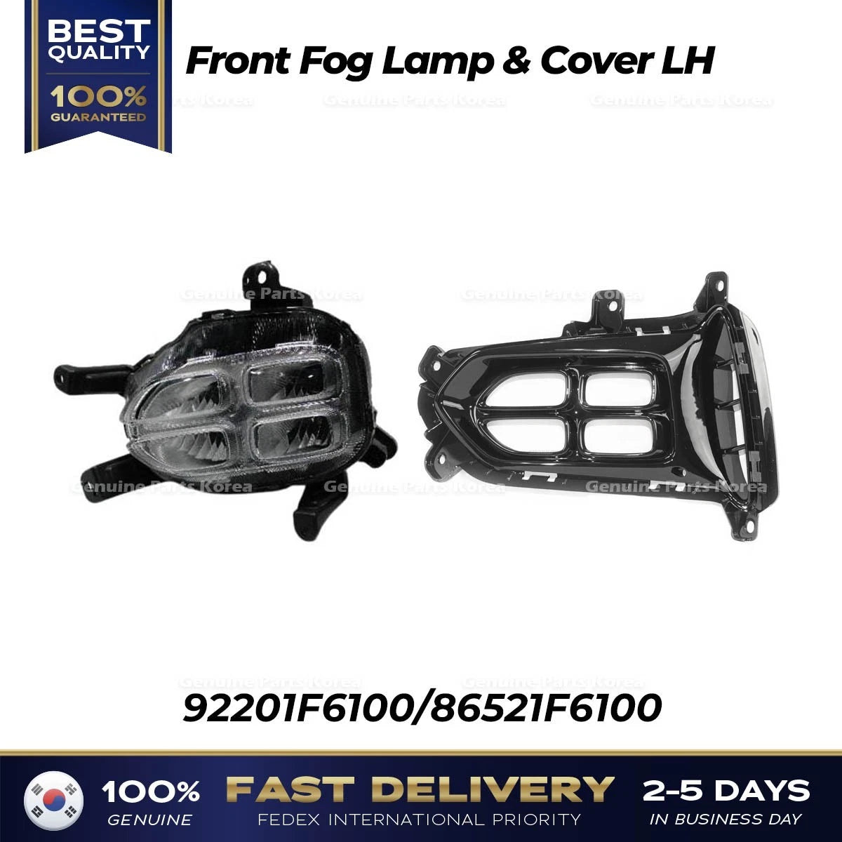 ⭐Genuine⭐ Front Fog Lamp & Cover LH 92201F6100 86521F6100 for Kia K7