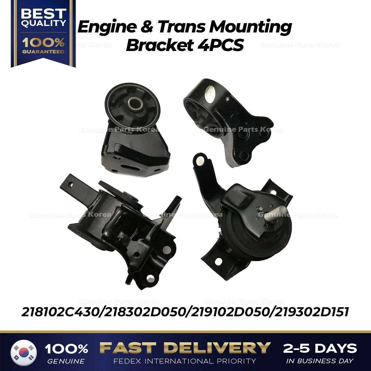 ⭐Genuine⭐ Engine & Trans Mounting Bracket 4PCS SET for Hyundai Tiburon