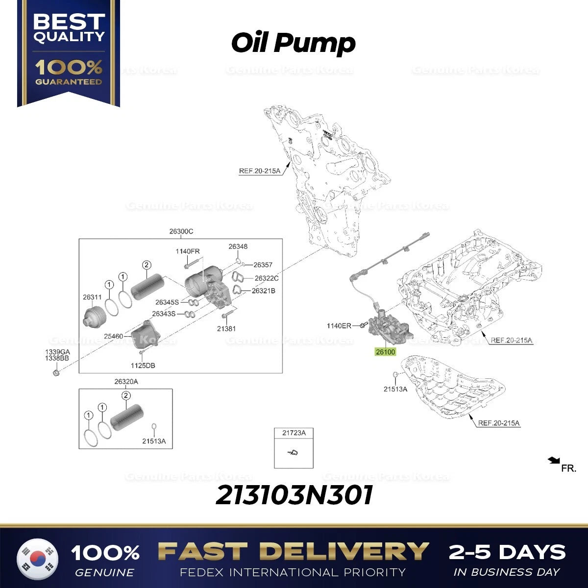⭐Genuine⭐ Oil Pump 213103N301 for Kia Carnival