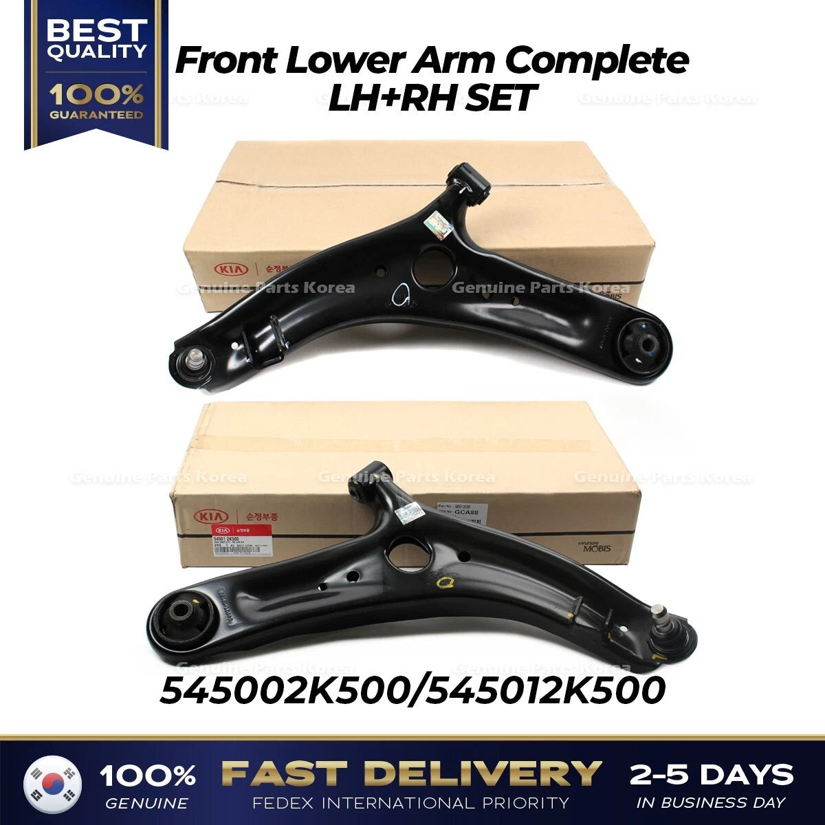 ⭐Genuine⭐ Front Lower Arm Complete LH RH SET 545002K500 545012K500 for Kia Soul