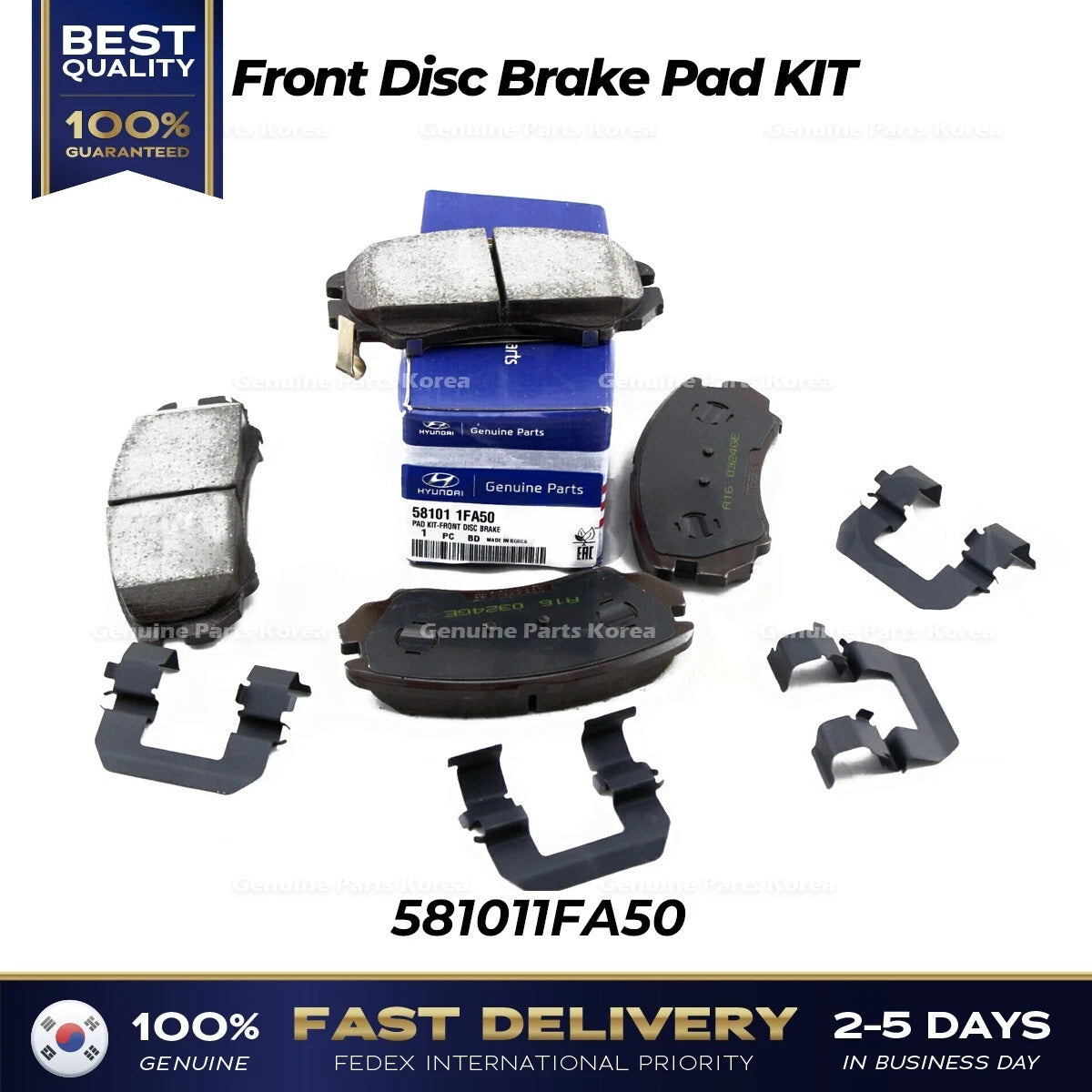 ⭐Genuine⭐ Front Disc Brake Pad KIT 581011FA50 for Kia Sportage