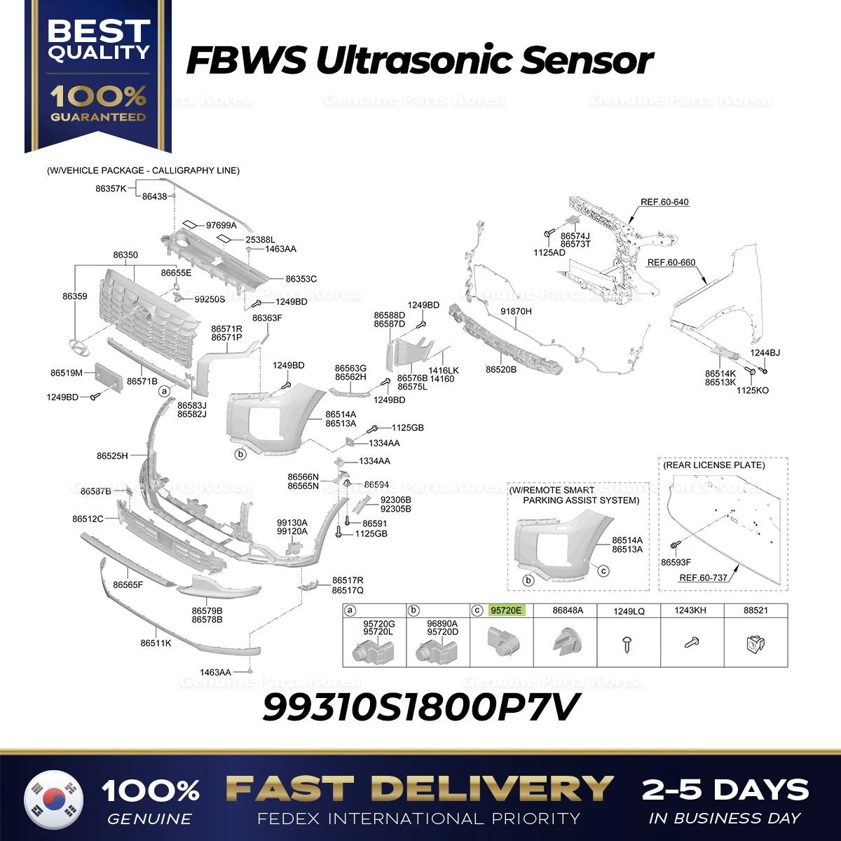 ⭐Genuine⭐ FBWS Ultrasonic Sensor 99310S1800P7V for Hyundai Palisade