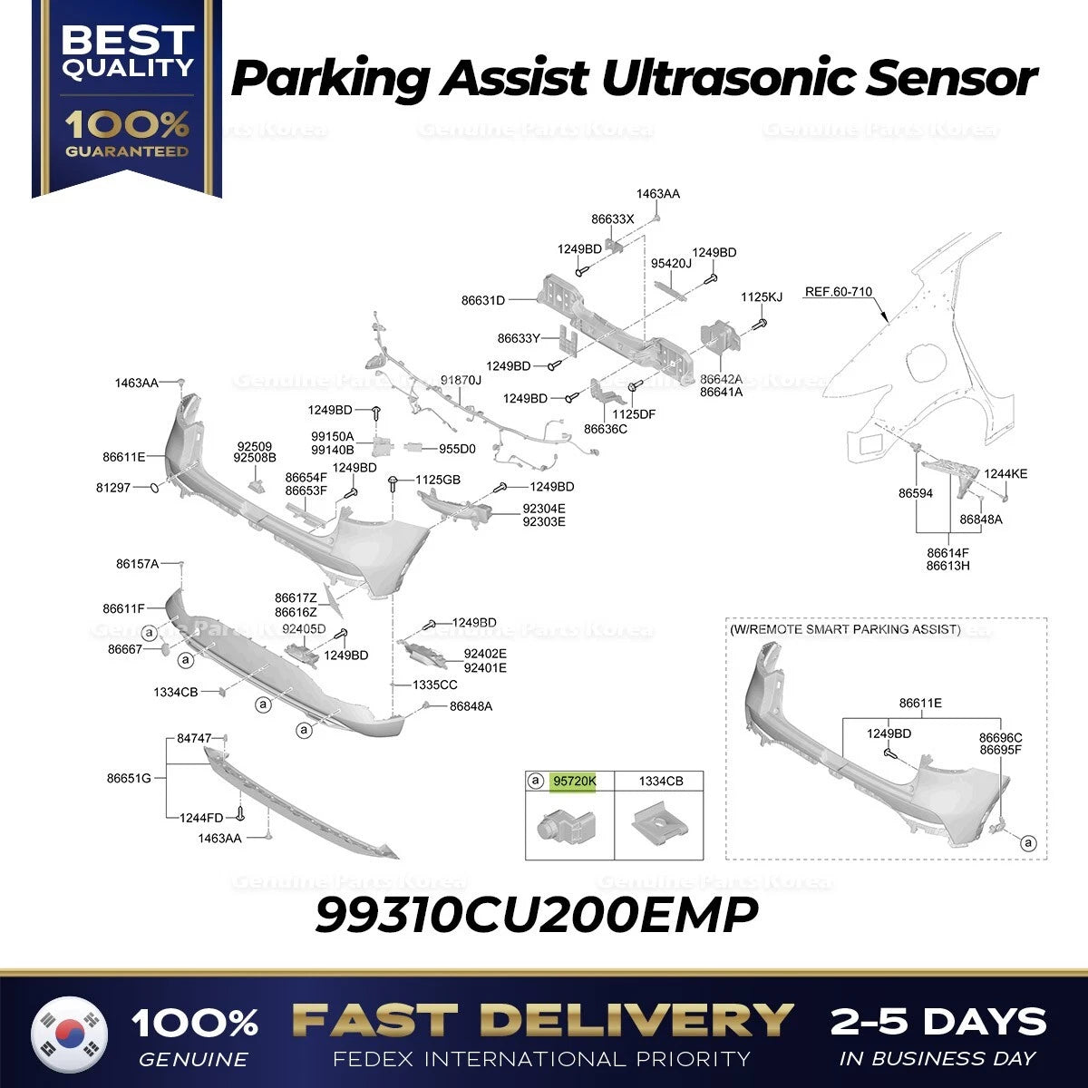 ⭐Genuine⭐ Parking Assist Ultrasonic Sensor 99310CU200EMP for Genesis GV60