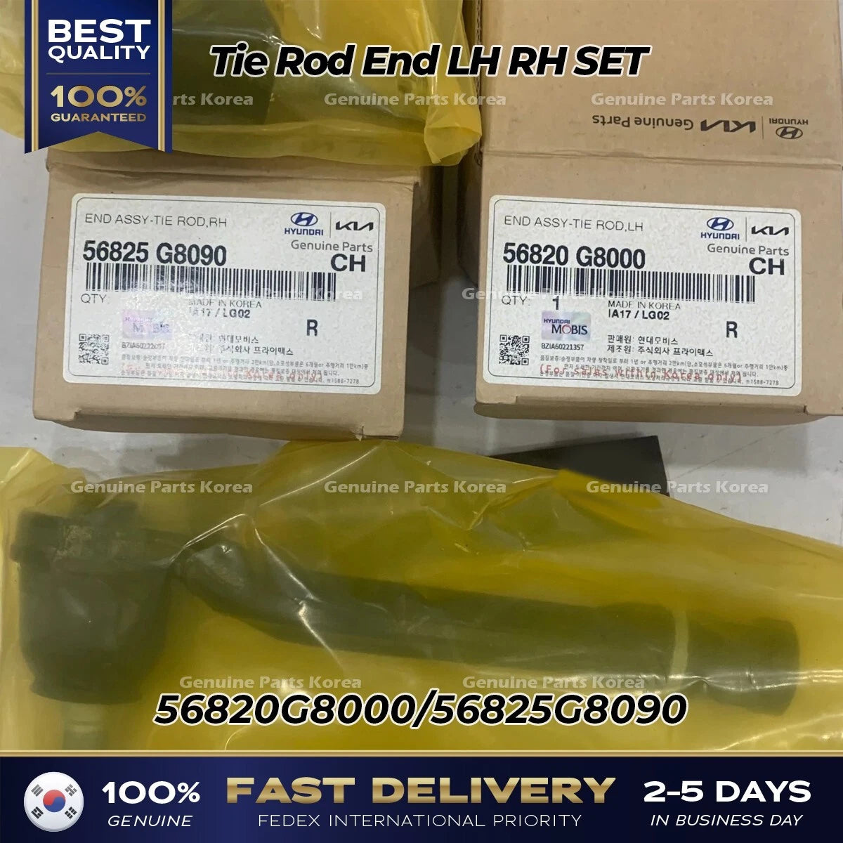 ⭐Genuine⭐ Tie Rod End LH RH SET 56820G8000 56825G8090 for Hyundai Kia