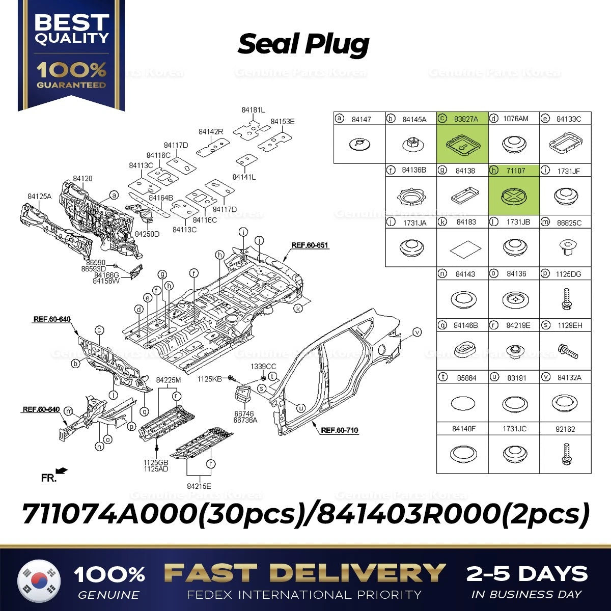 ⭐Genuine⭐ Seal Plug 711074A000 841403R000 for Hyundai Santa Fe Kia Cadenza