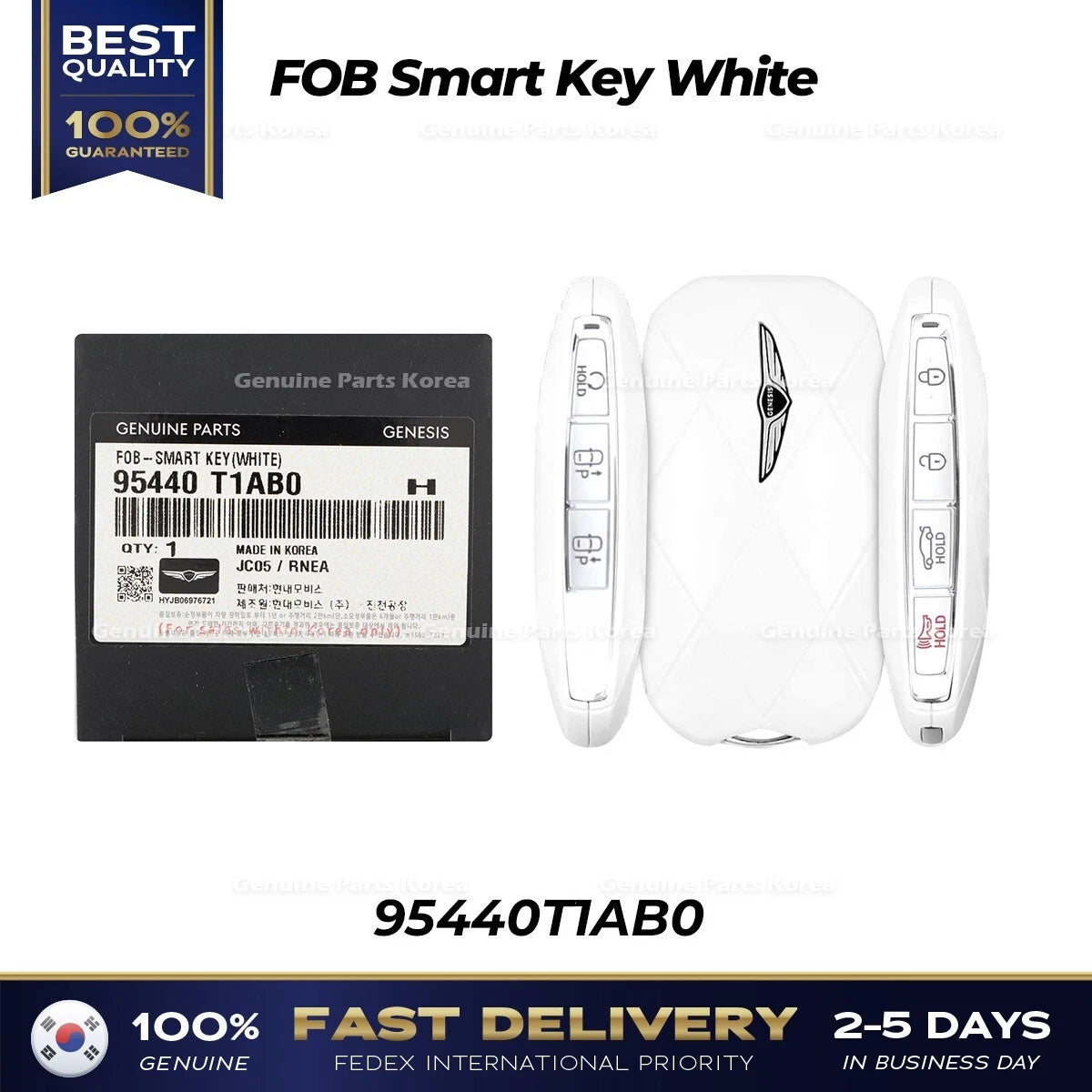 ⭐Genuine⭐ FOB Smart Key White 95440T1AB0 for Hyundai Genesis G80 RG3