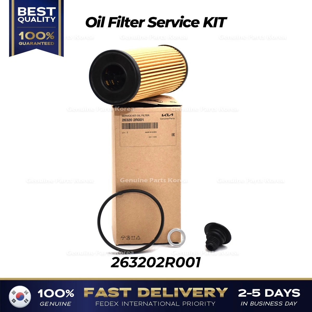⭐Genuine⭐ Oil Filter Service KIT 263202R001 for Hyundai Genesis GV70 Kia Sorento