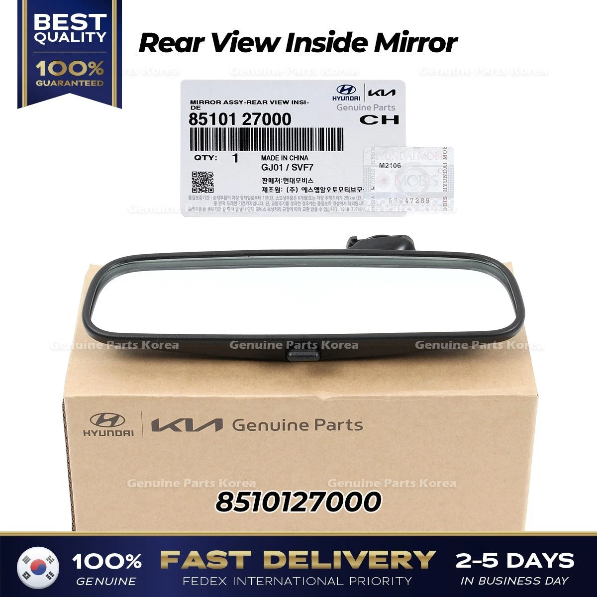 ⭐Genuine⭐ Rear View Inside Mirror 8510127000 for Hyundai Elantra Kia Optima