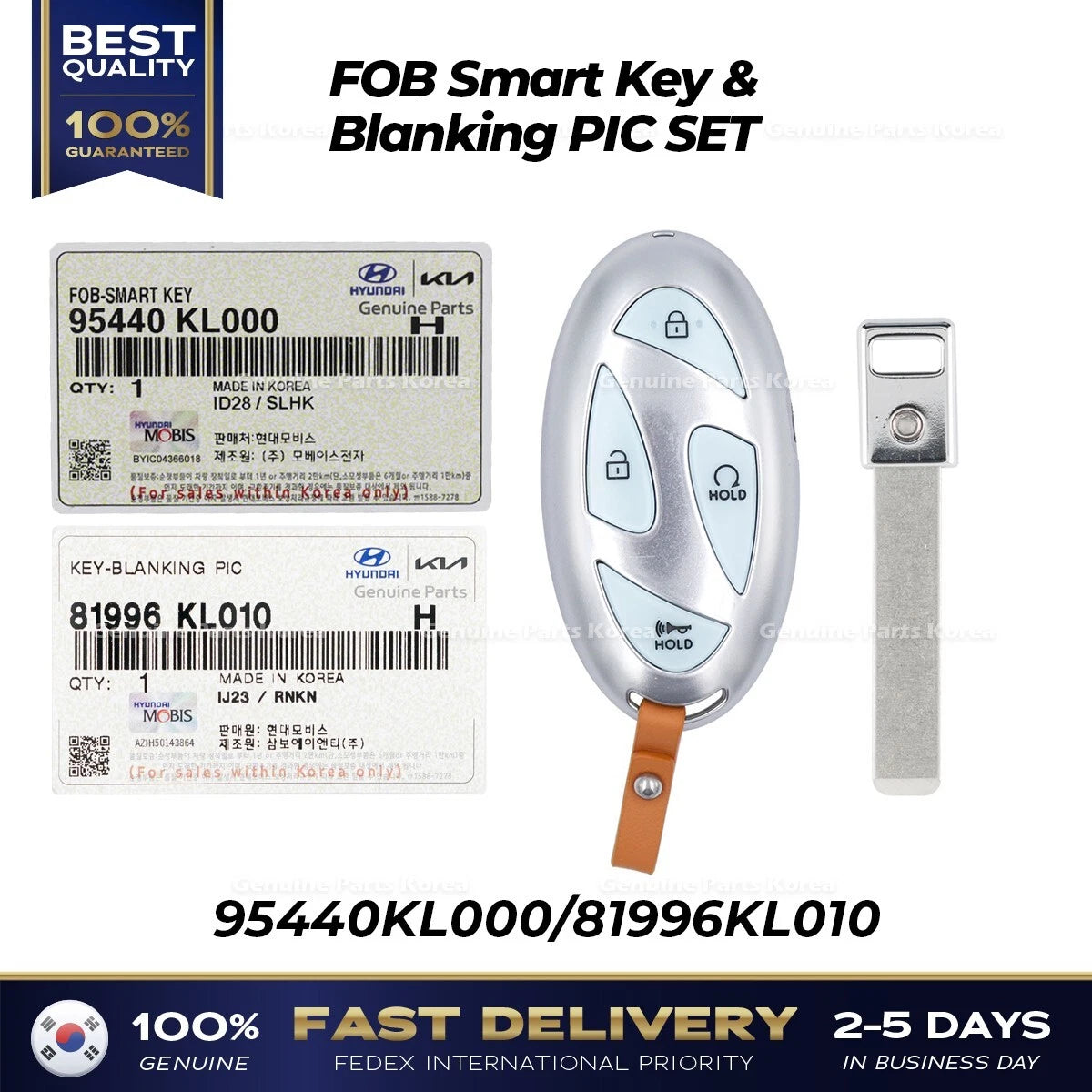 ⭐Genuine⭐ FOB Smart Key & Blanking PIC SET 95440KL000 for Hyundai Ioniq 6