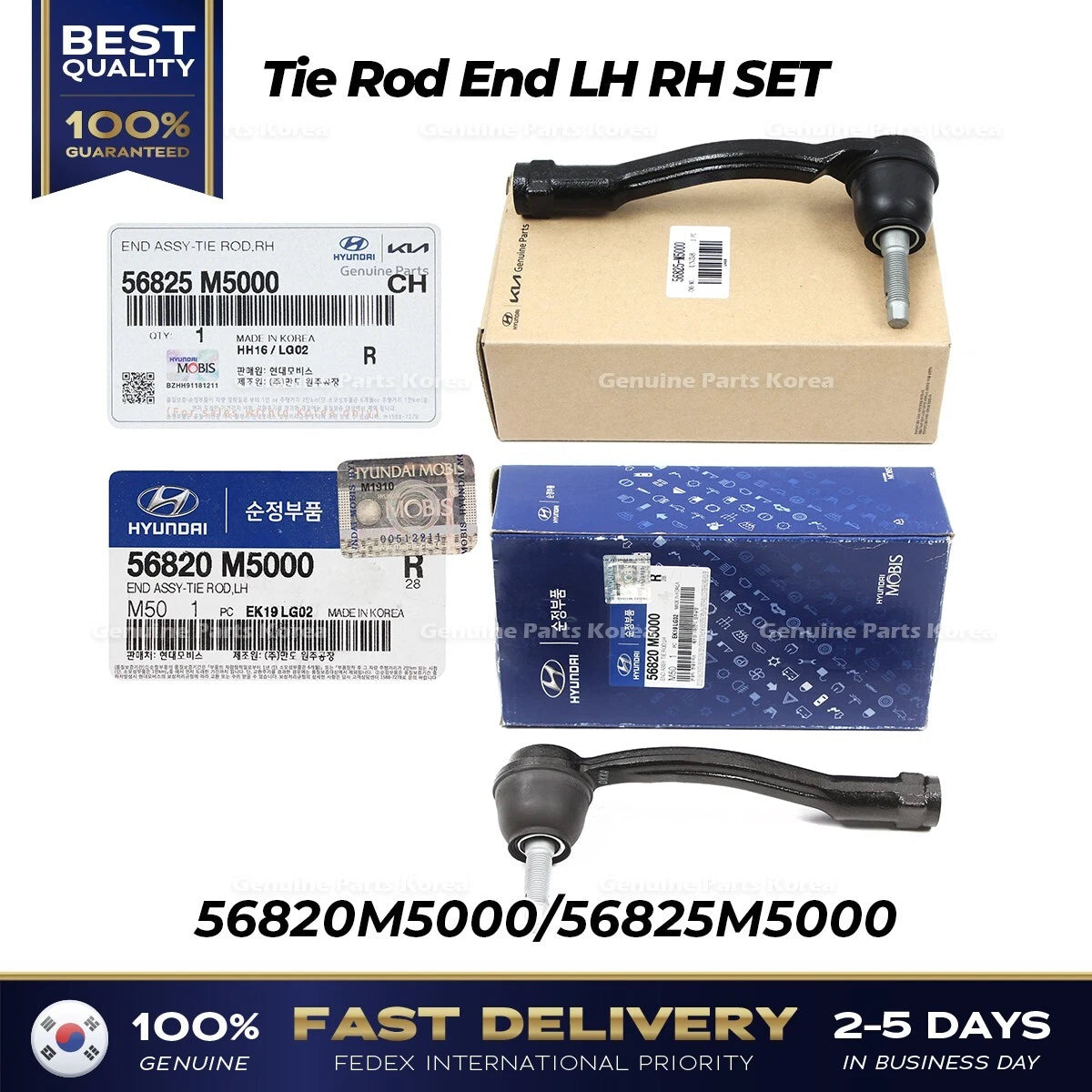 ⭐Genuine⭐ Tie Rod End LH RH SET 56820M5000 56825M5000 for Hyundai Nexo Santa Fe