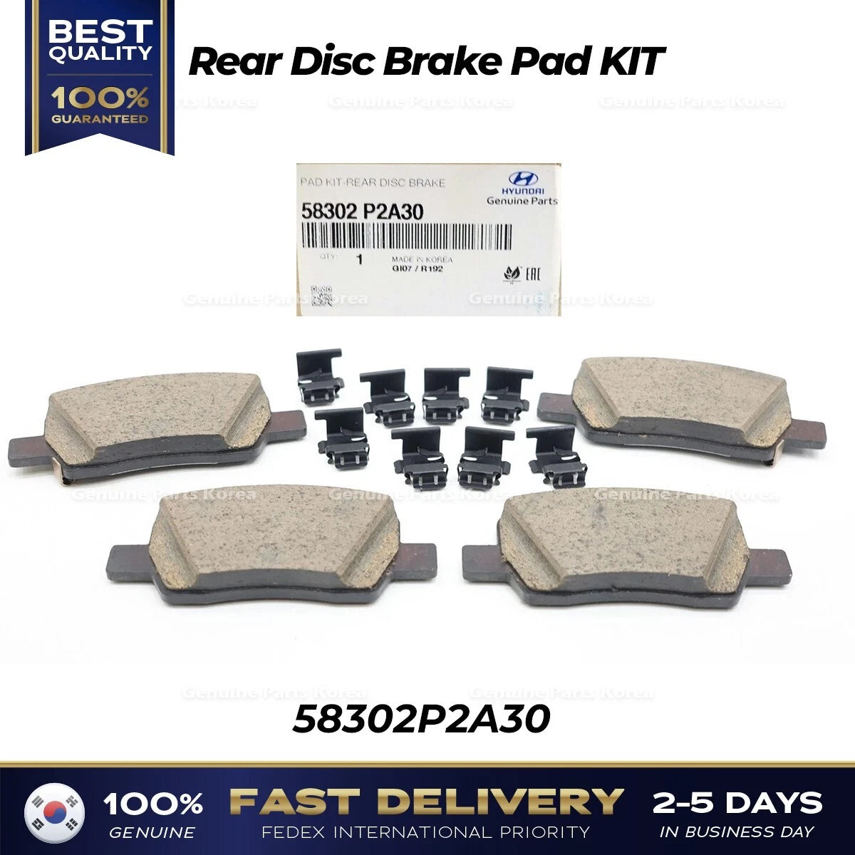 ⭐Genuine⭐ Rear Disc Brake Pad KIT 58302P2A30 for Hyundai Santa Fe Kia Sorento