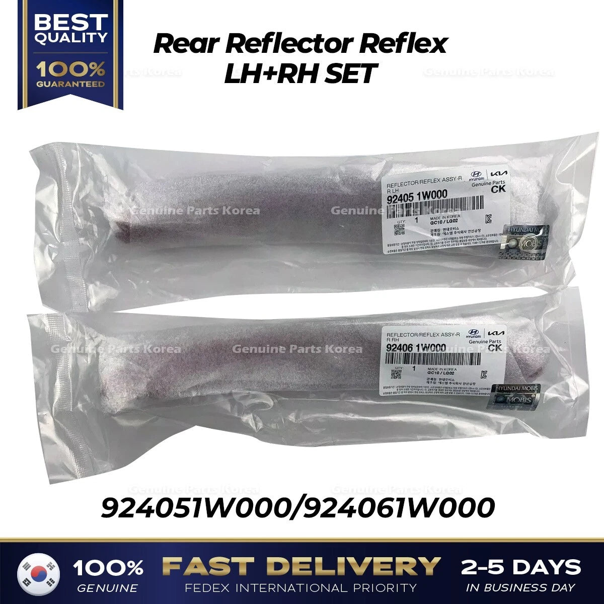 ⭐Genuine⭐ Rear Reflector Reflex LH RH SET 924051W000 924061W000 for Kia Rio