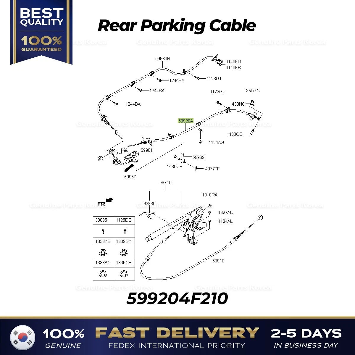 ⭐Genuine⭐ Rear Parking Cable 599204F210 for Hyundai Porter II