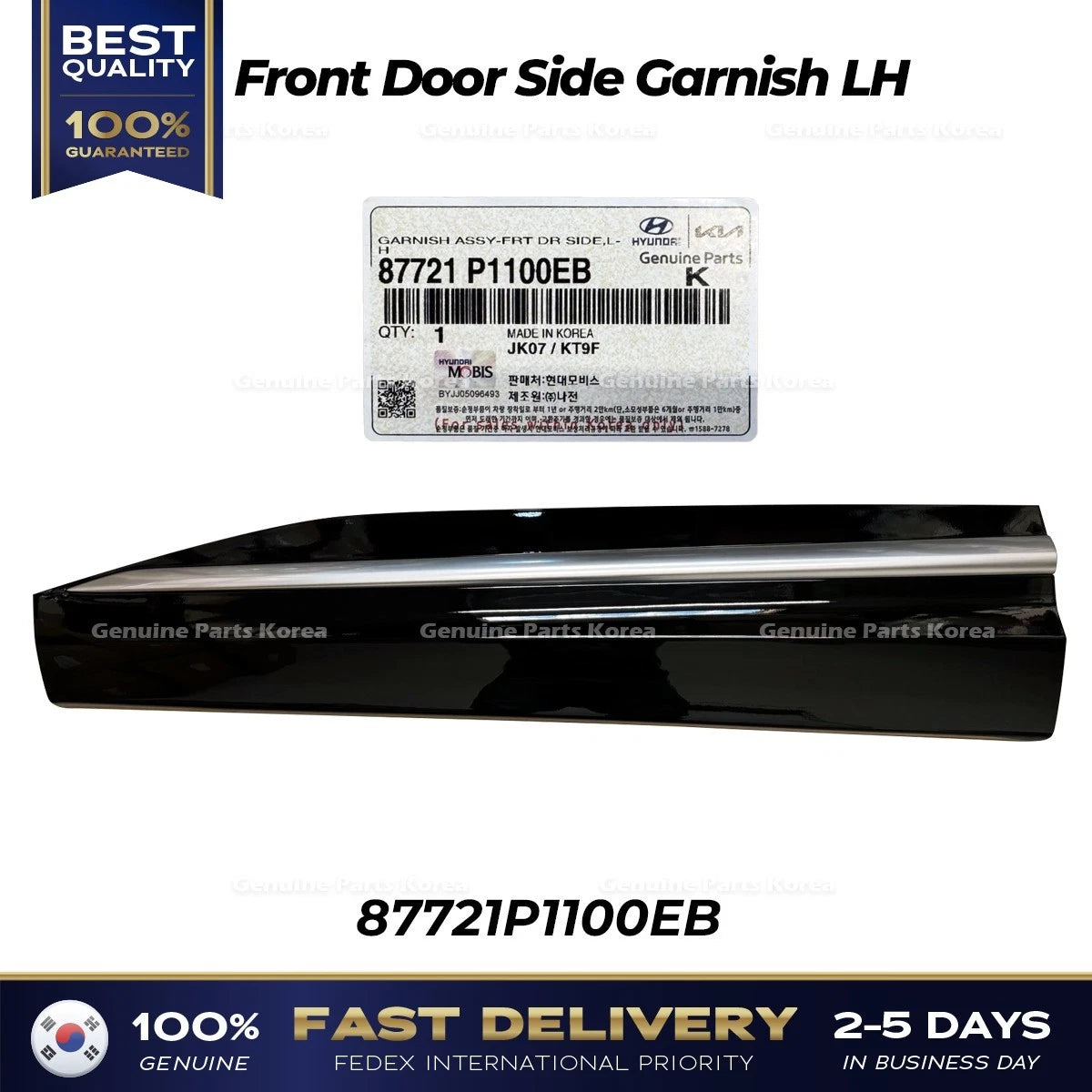 ⭐Genuine⭐ Front Door Side Garnish LH 87721P1100EB for Kia Sportage