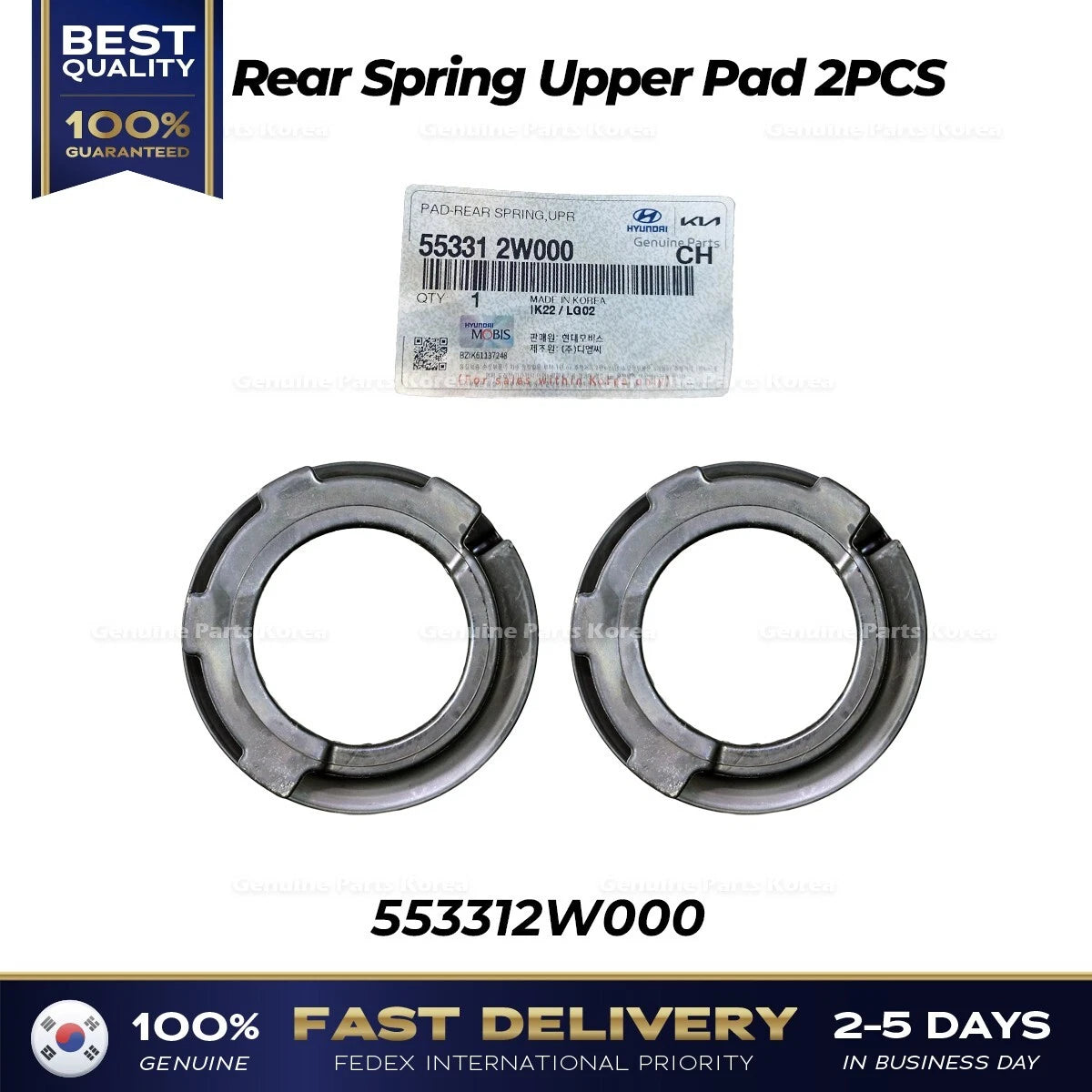 ⭐Genuine⭐ Rear Spring Upper Pad 2PCS 553312W000 for Hyundai Santa Fe Kia Sorento