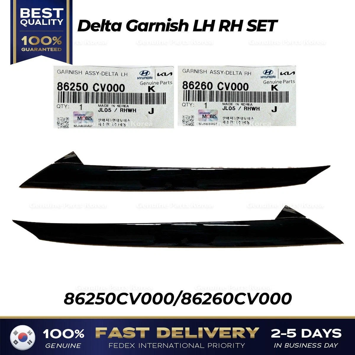 ⭐Genuine⭐ Delta Garnish LH RH SET 86250CV000 86260CV000 for Kia EV6