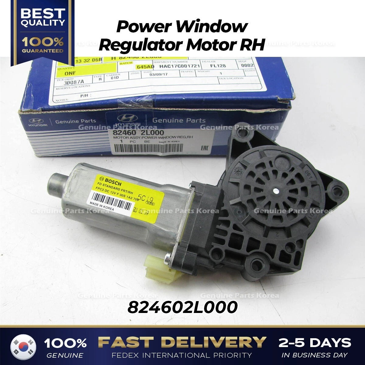 ⭐Genuine⭐ Power Window Regulator Motor RH 824602L000 for Hyundai Elantra Touring